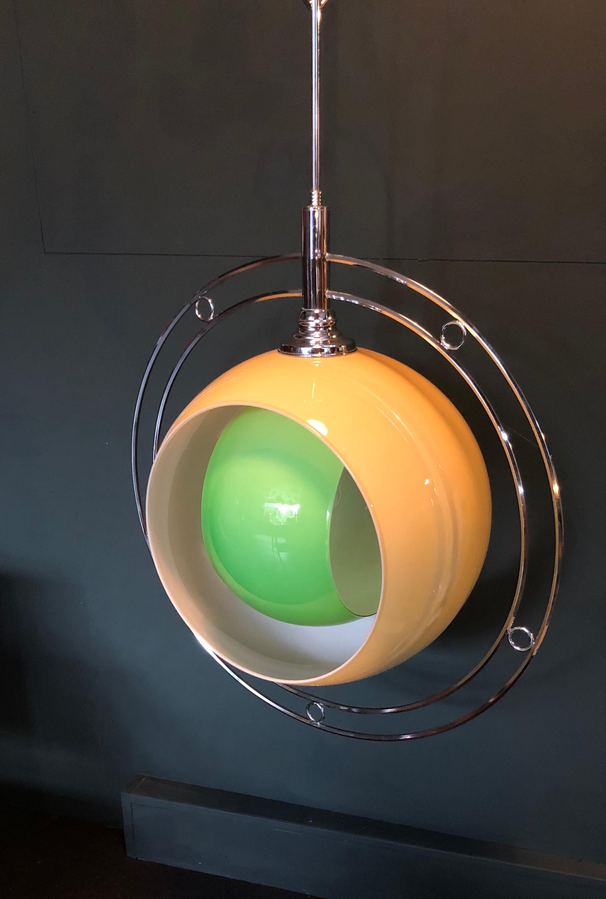 Glass Carlo Nason, Eclisse, Huge Pendant Light, Mazzega Murano