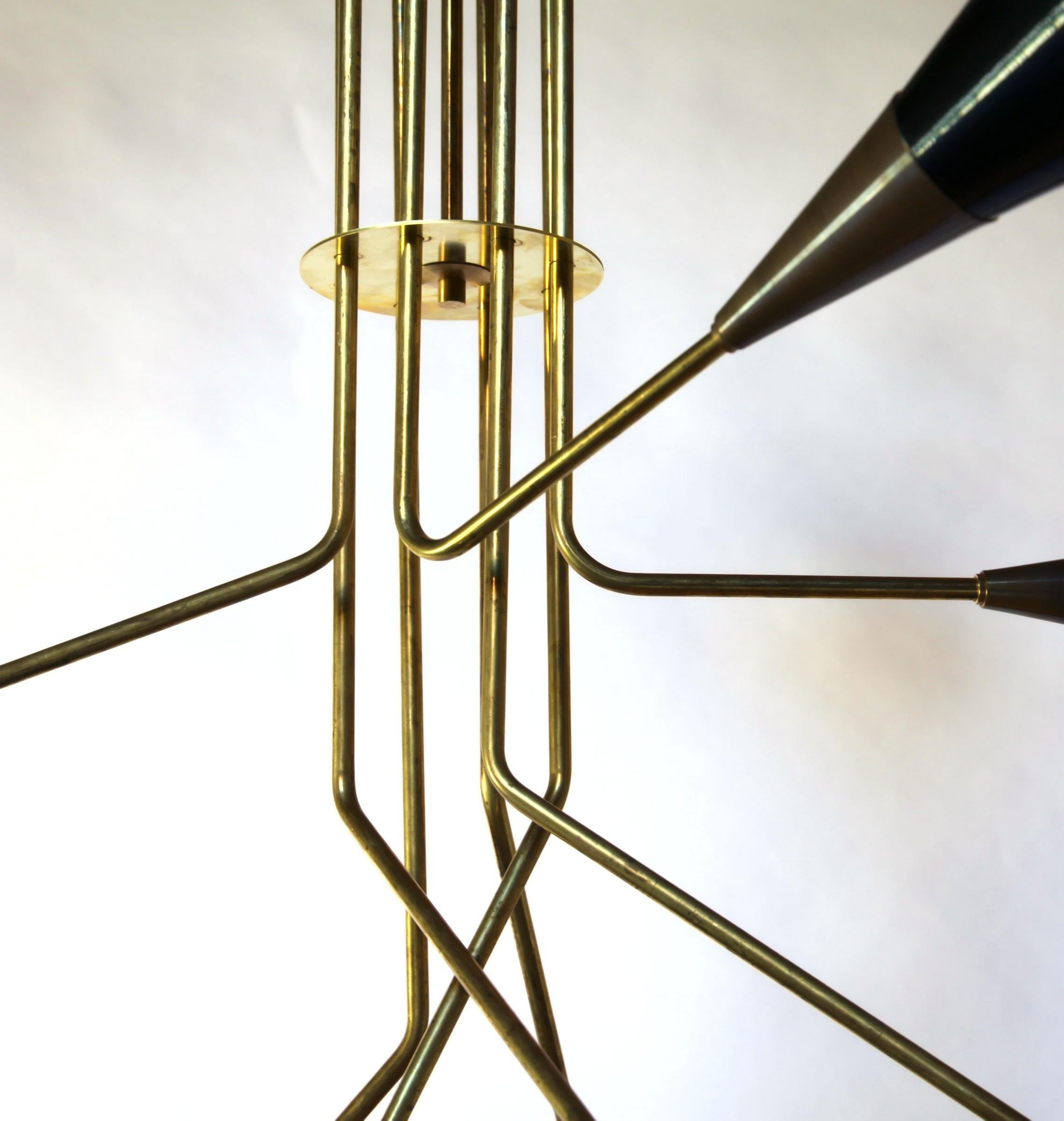 Carlo Nason, Fascino Multi Stemmed Brass Chandelier For Sale 2