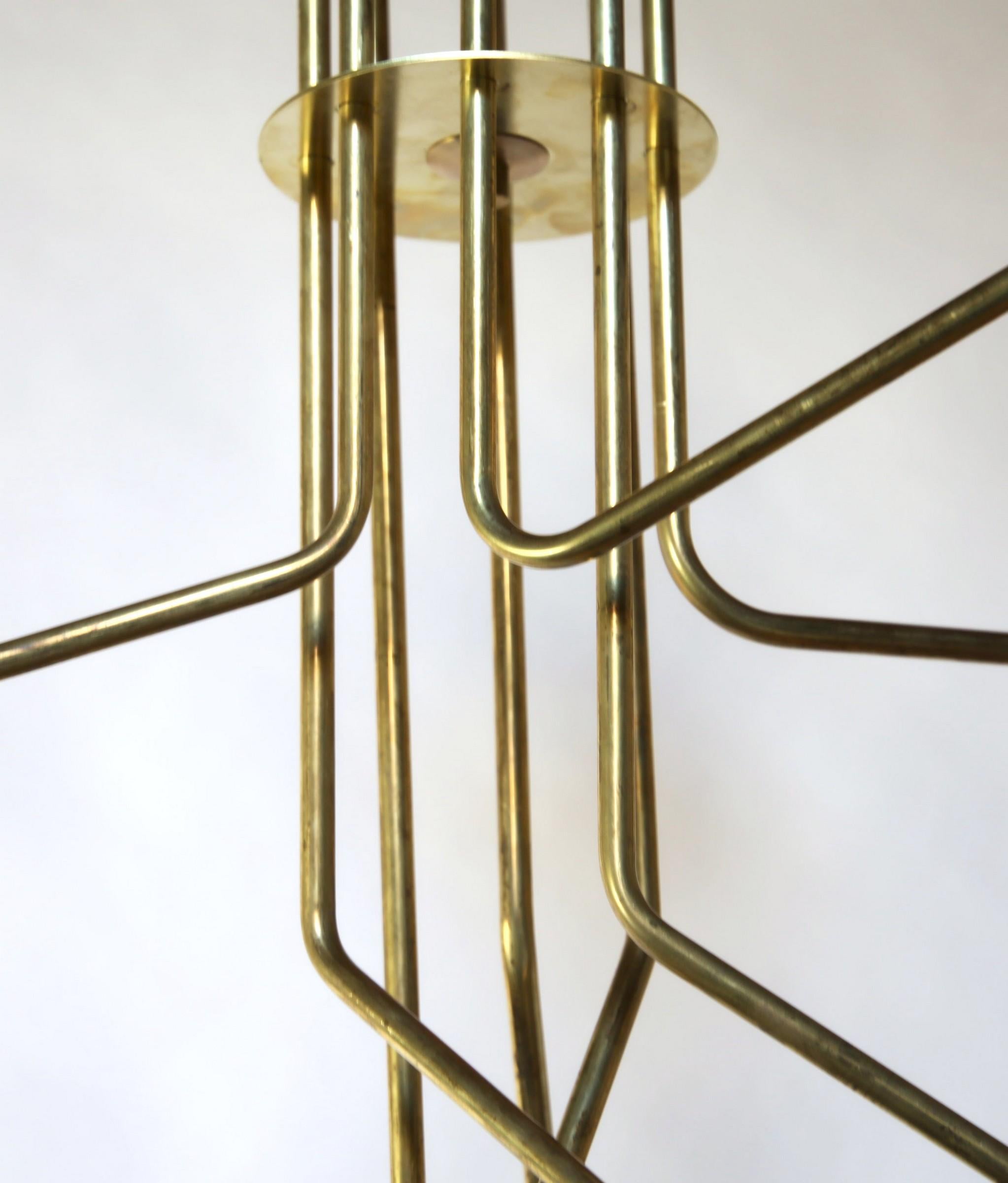 Italian Carlo Nason, Fascino Multi Stemmed Brass Chandelier For Sale