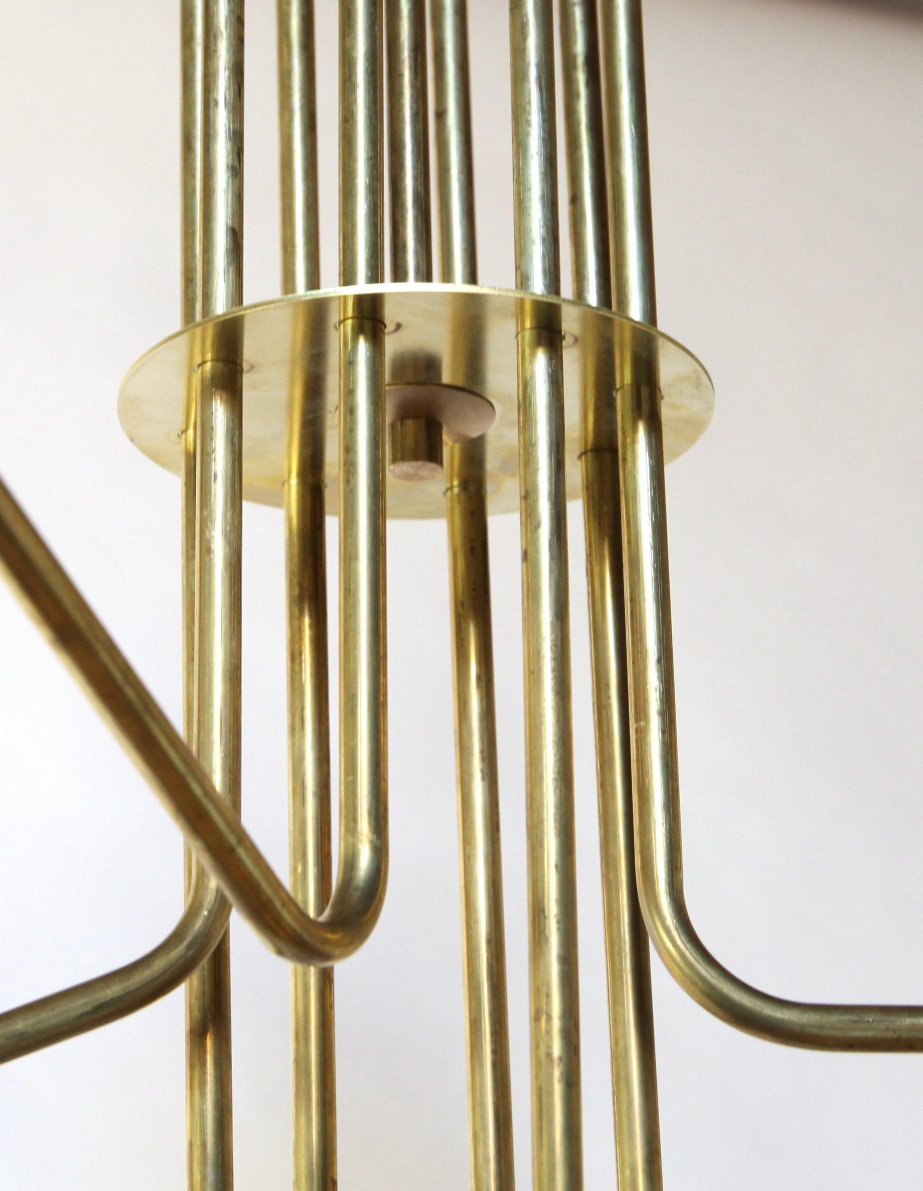 Aluminum Carlo Nason, Fascino Multi Stemmed Brass Chandelier For Sale
