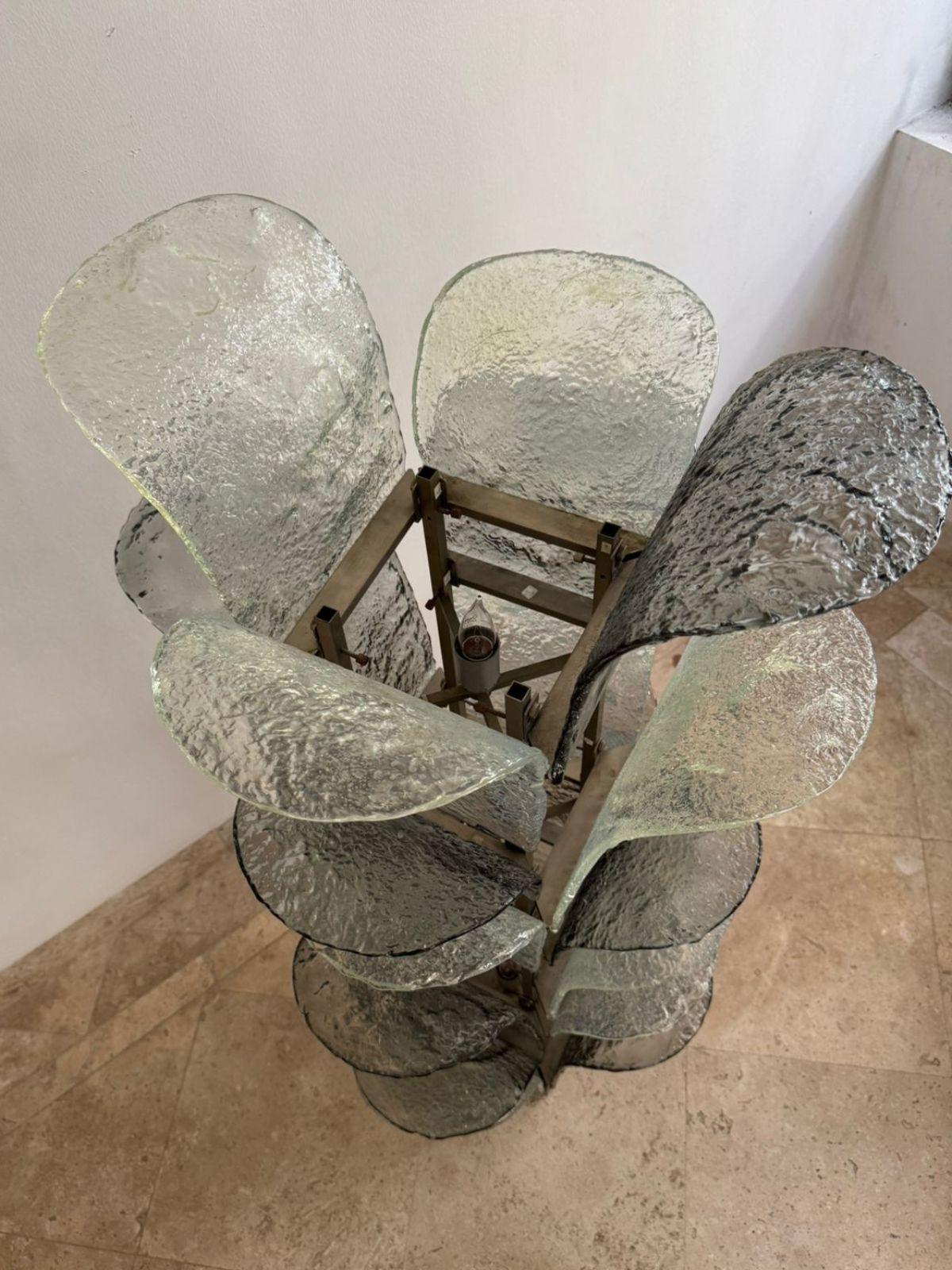 Carlo Nason Floor Lamp for Mazzega in Grey Opalescent Murano Glass