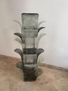 Carlo Nason Floor Lamp for Mazzega in Grey Opalescent Murano Glass, circa 1960