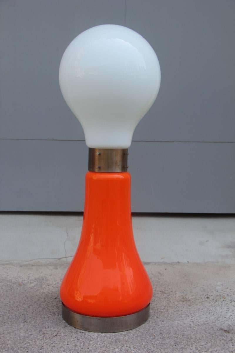 Carlo Nason Lampada da terra Pop Art 1960s Mazzega Design Colore arancione bianco In condizioni buone in vendita a Palermo, Sicily