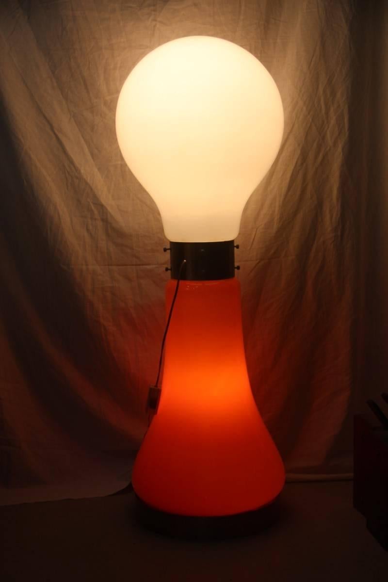 Italian Carlo Nason Floor Lamp Pop Art 1960s Mazzega Design Orange White color  For Sale