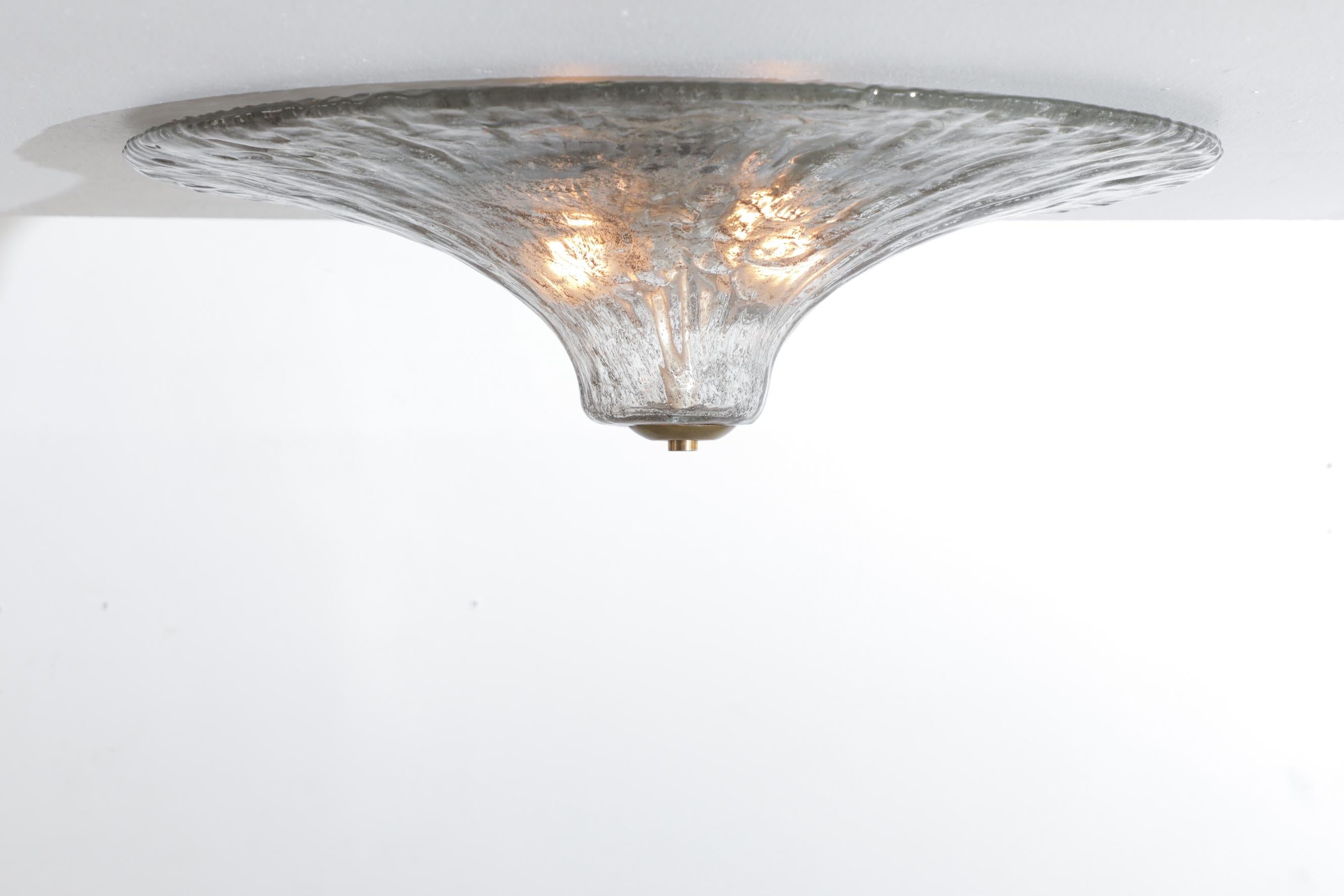 Italian Carlo Nason Floral Glass Ceiling Flush Mount Light