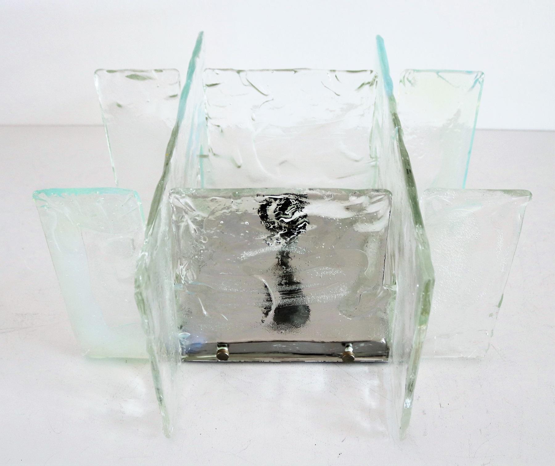 Carlo Nason Einbaubeleuchtung mit schillerndem Glas, Italien, 1960er Jahre im Angebot 5