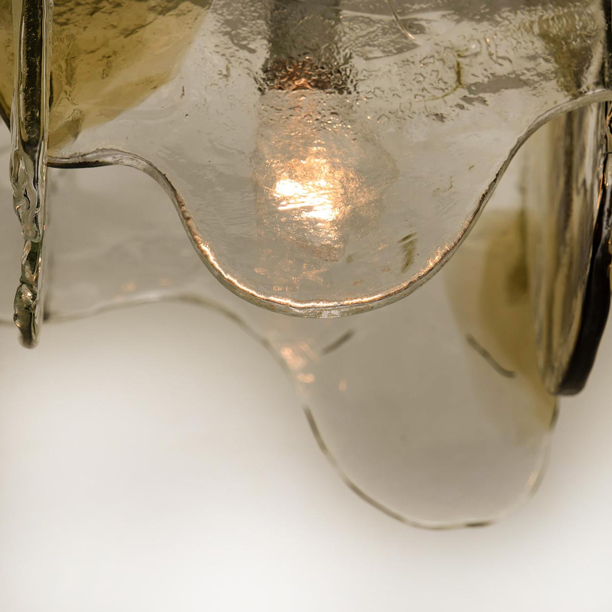 Carlo Nason Flush Mount Murano Glass Light by Mazzega, Italy, 1960 In Good Condition In Rijssen, NL