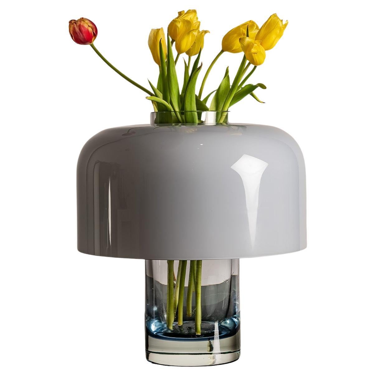 Carlo Nason for AV Mazzega  Model LT226 Murano Table Lamp with Blue Opaline Sha