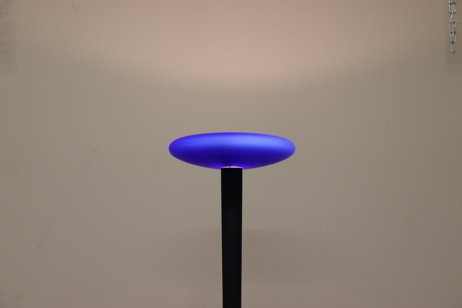 Carlo Nason for ITRE Floor Lamp Murano Blue Glass Diffuser For Sale 2