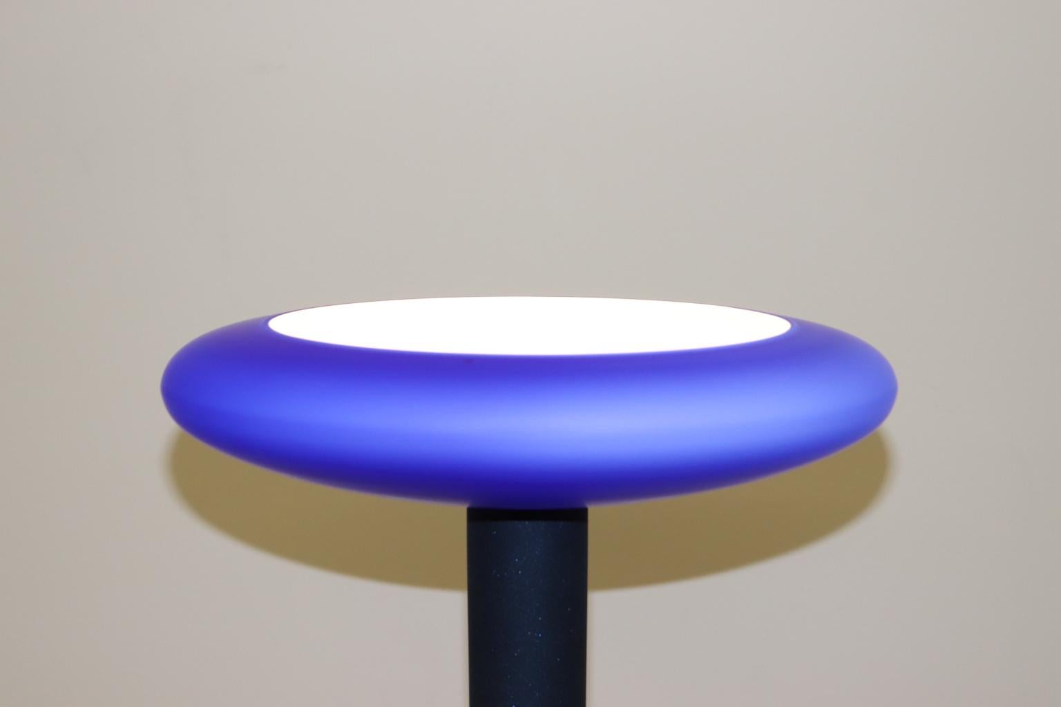 Late 20th Century Carlo Nason for ITRE Floor Lamp Murano Blue Glass Diffuser For Sale