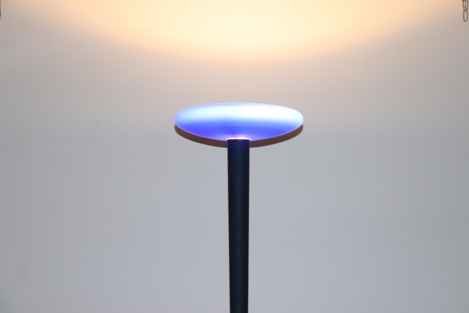 Carlo Nason for ITRE Floor Lamp Murano Blue Glass Diffuser For Sale 1