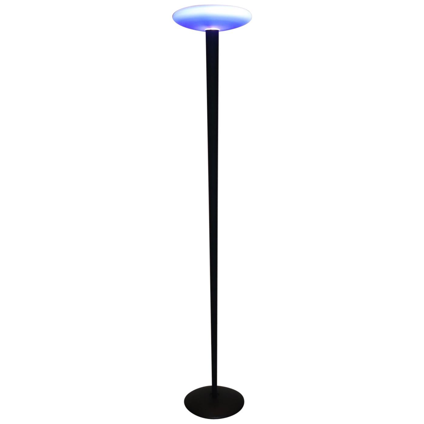 Carlo Nason for ITRE Floor Lamp Murano Blue Glass Diffuser For Sale