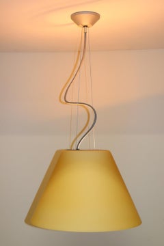 Carlo Nason for ITRE Pendant Light Murano Hand Blown Amber Glass Diffuser