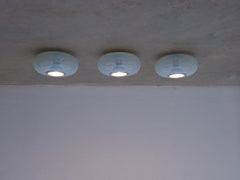 Carlo Nason para Leucos Lámparas empotradas iridiscentes azules, hacia 1960, Italia