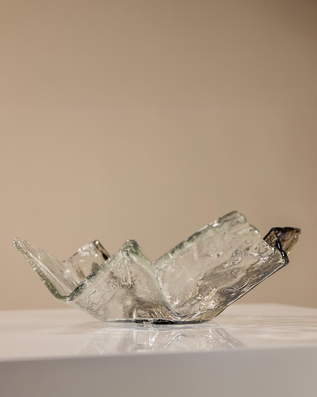Carlo Nason per Mazzega Bowl Mod. S502 in Tabacco e vetro trasparente di Murano, Italia in vendita 5