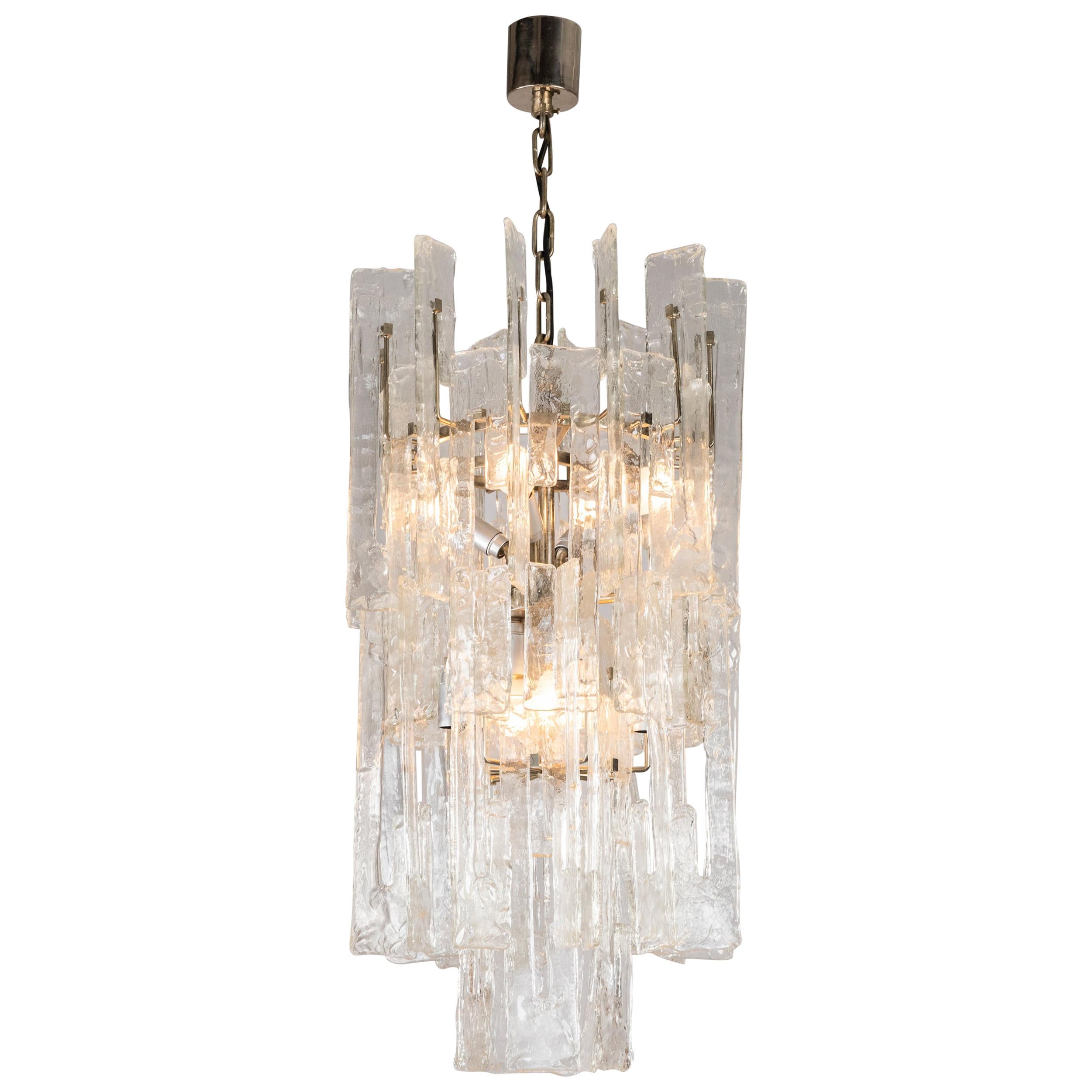 Carlo Nason for Mazzega Chandelier Light, 1970s For Sale