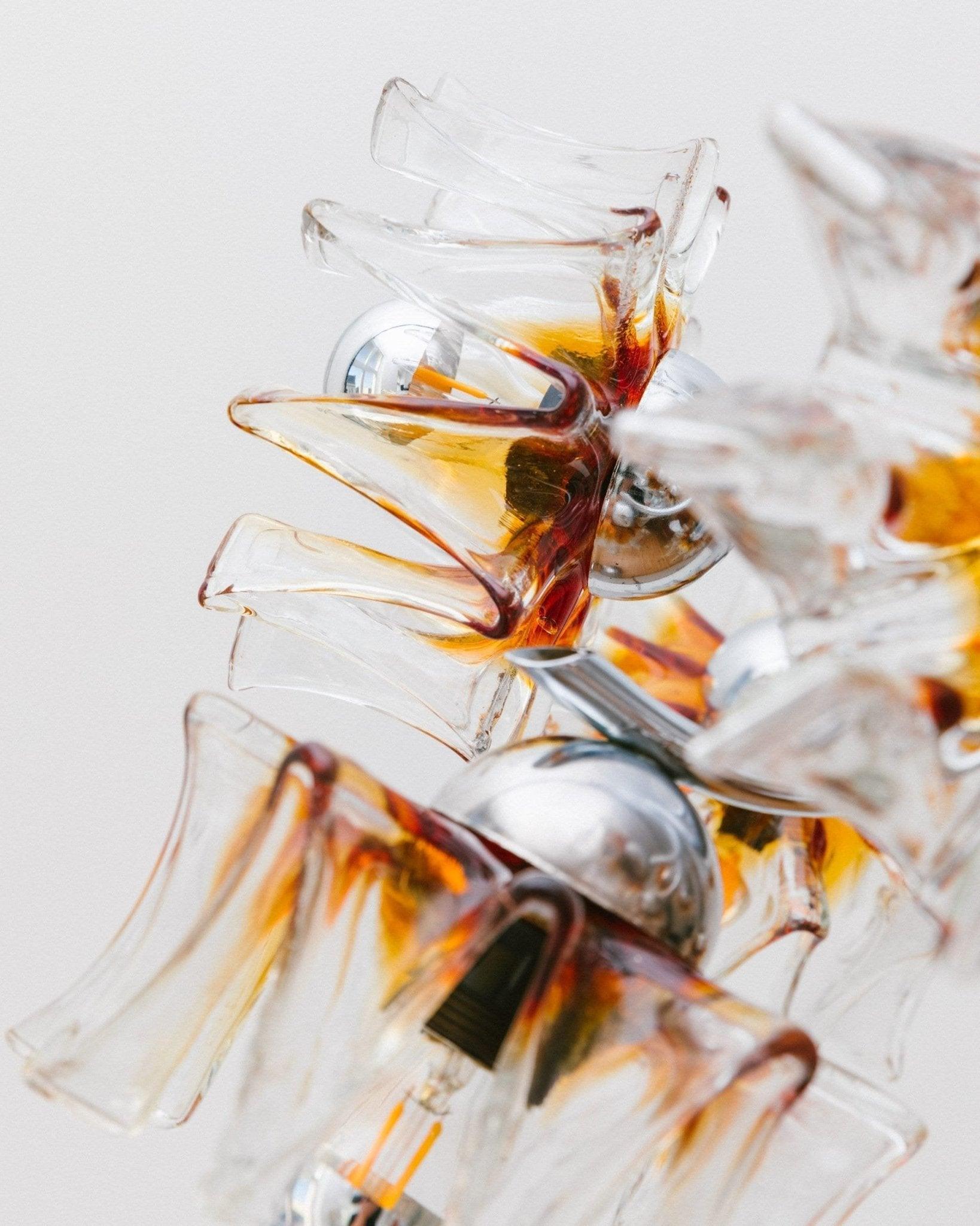 Carlo Nason Para Mazzega Lámpara Flores de Murano, Años 70 en venta 4