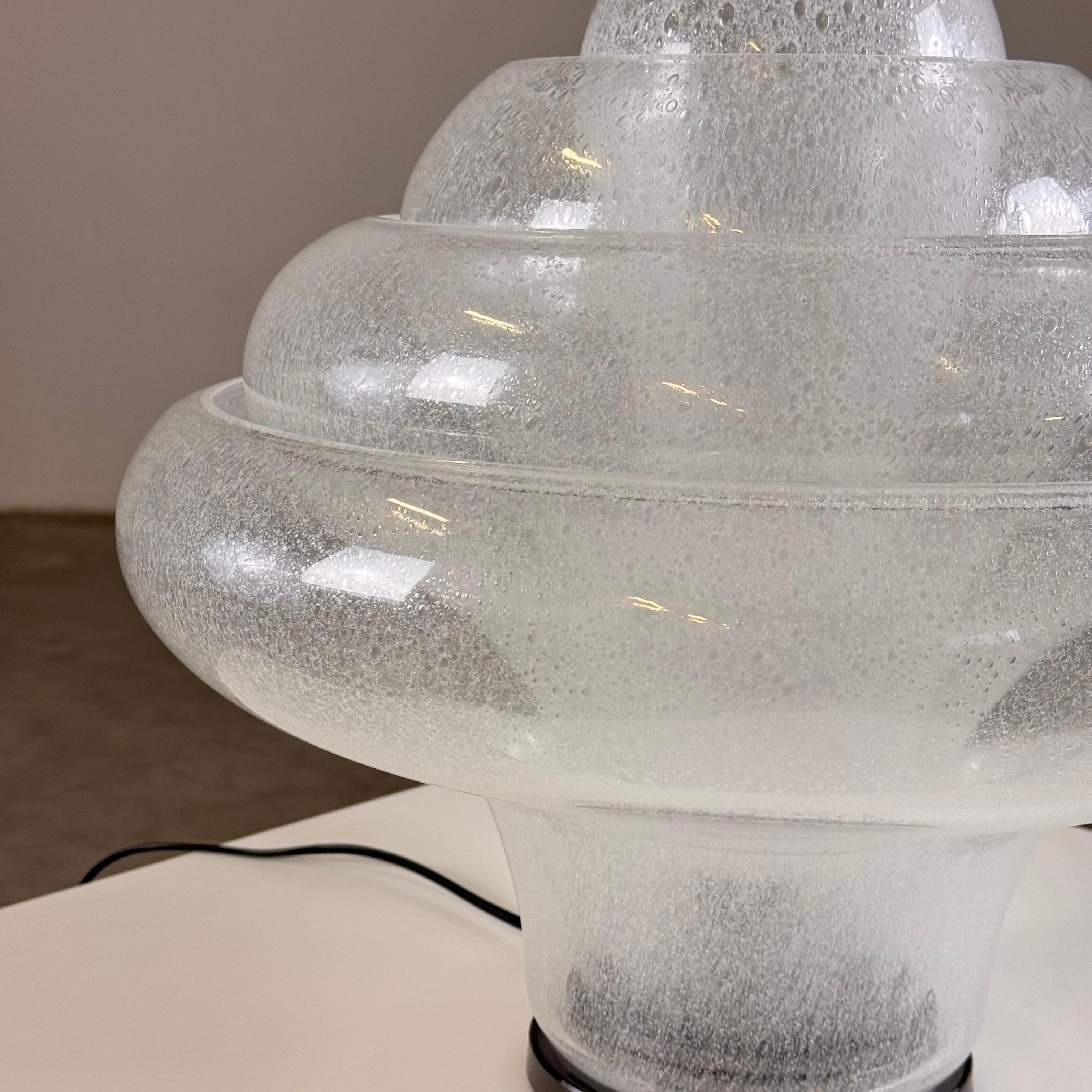 Carlo Nason for Mazzega, 'Lotus' Table Lamp, Pulegoso Glass, 1960s Design For Sale 4