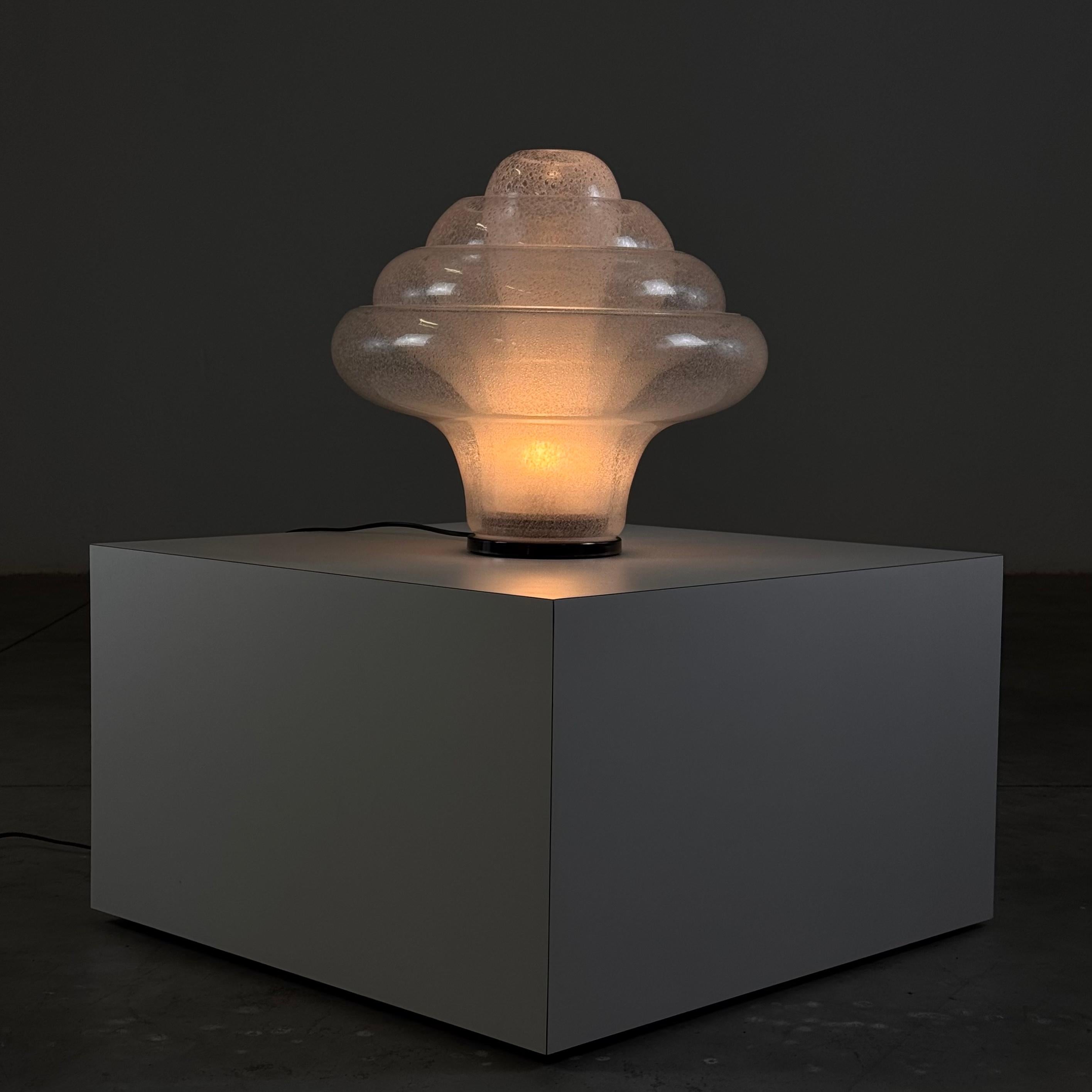 Carlo Nason for Mazzega, 'Lotus' Table Lamp, Pulegoso Glass, 1960s Design For Sale 6