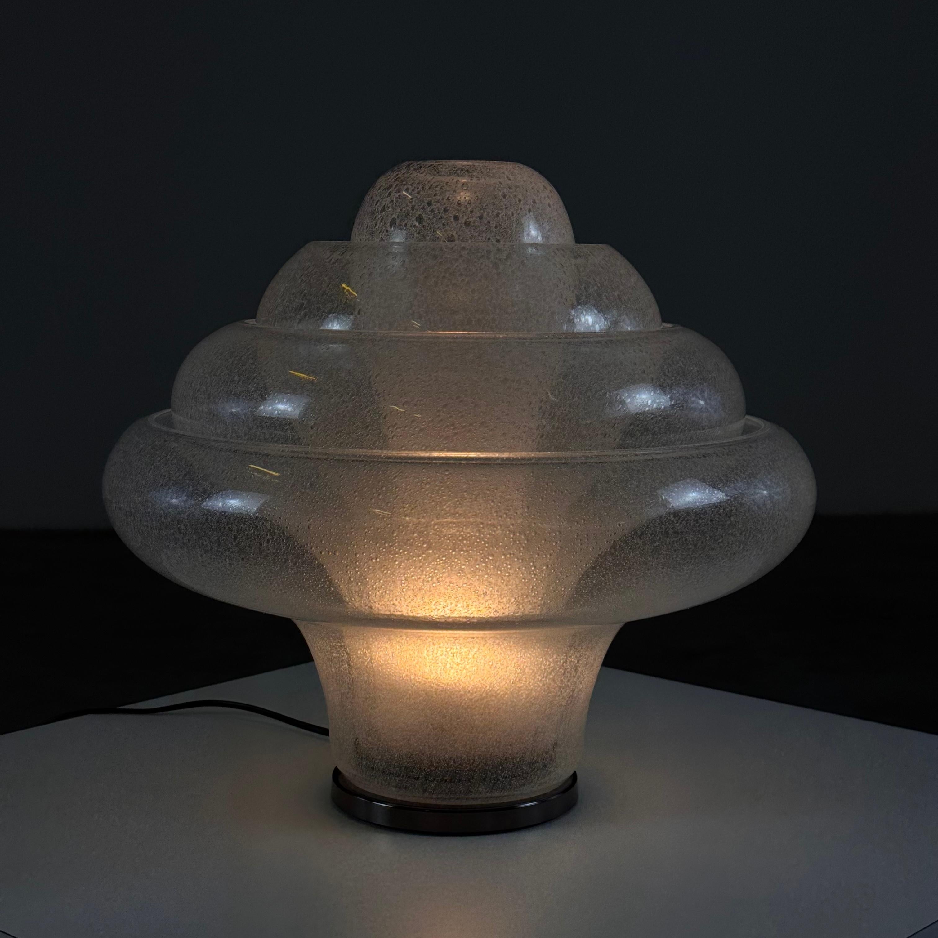 Carlo Nason for Mazzega, 'Lotus' Table Lamp, Pulegoso Glass, 1960s Design For Sale 7