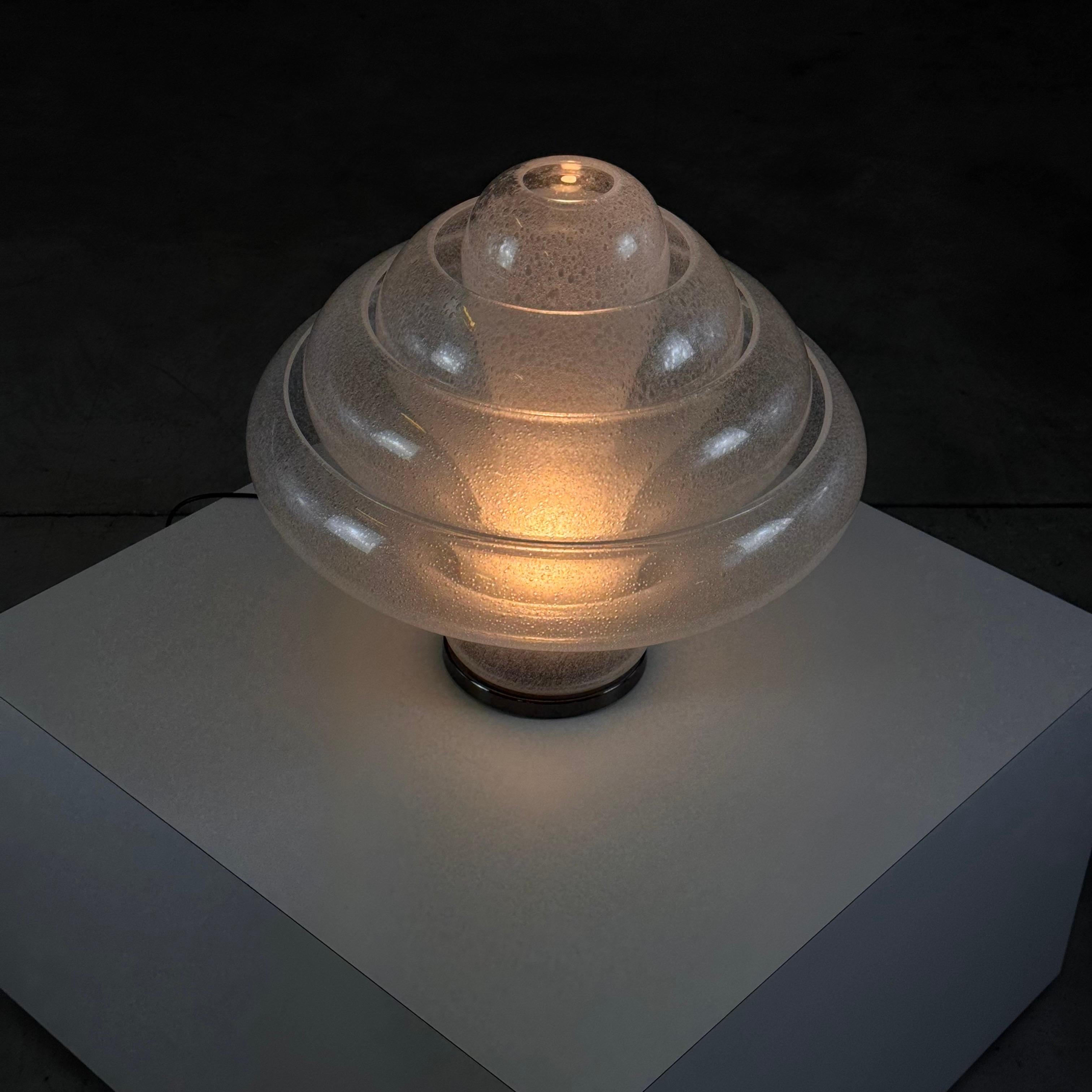 Hand-Crafted Carlo Nason for Mazzega, 'Lotus' Table Lamp, Pulegoso Glass, 1960s Design