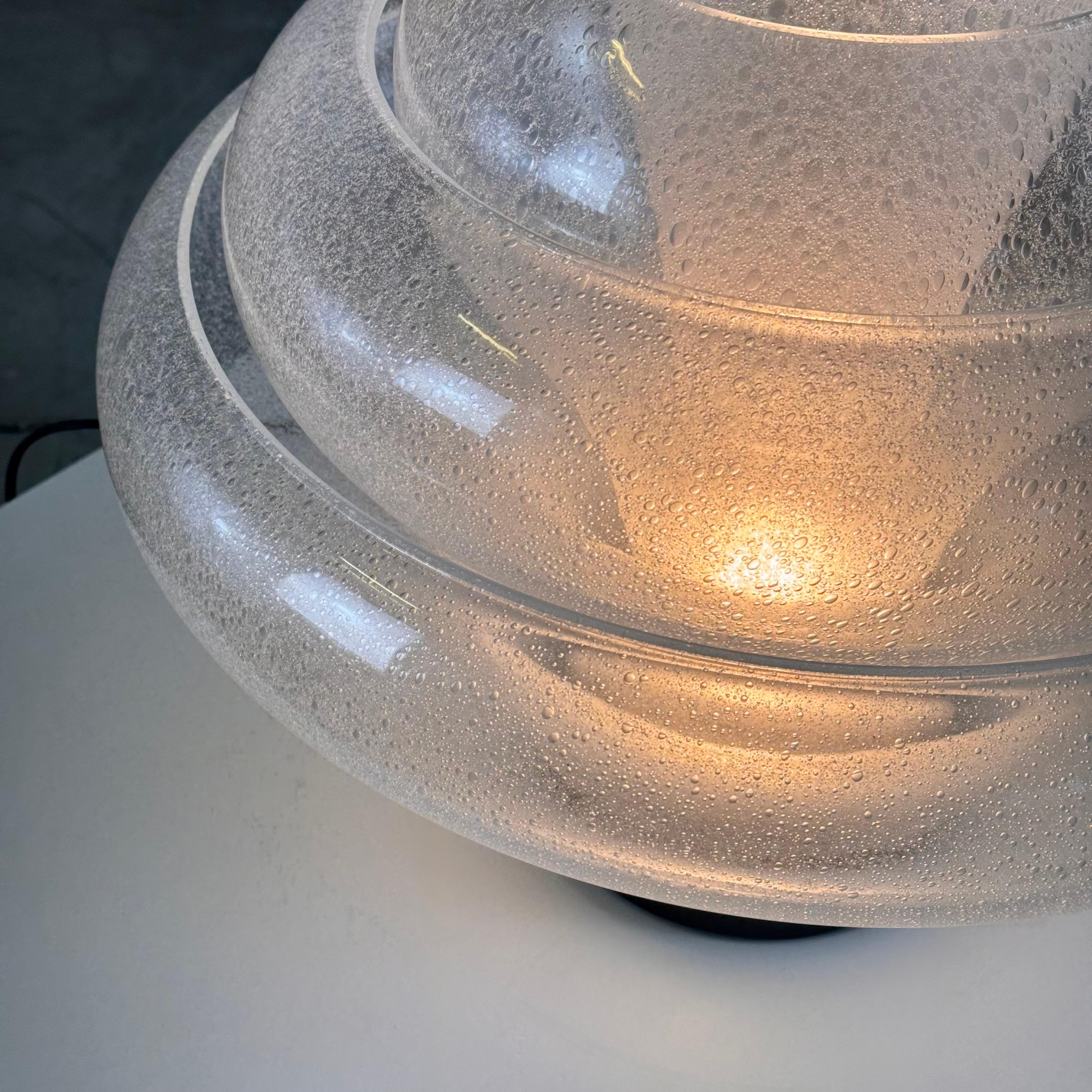 Italian Carlo Nason for Mazzega, 'Lotus' Table Lamp, Pulegoso Glass, 1960s Design For Sale