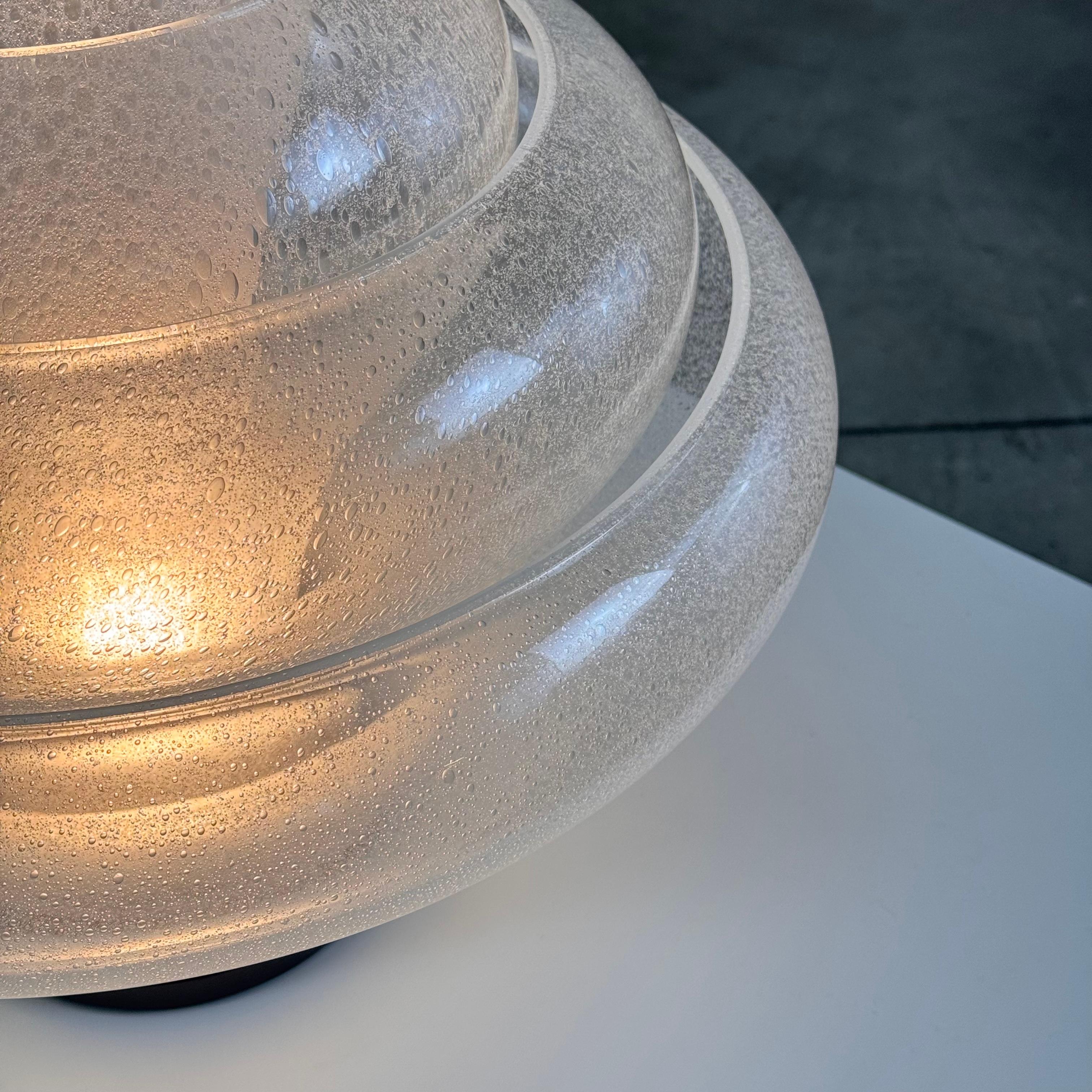 Carlo Nason for Mazzega, 'Lotus' Table Lamp, Pulegoso Glass, 1960s Design In Good Condition For Sale In Bagnolo Mella, Brescia