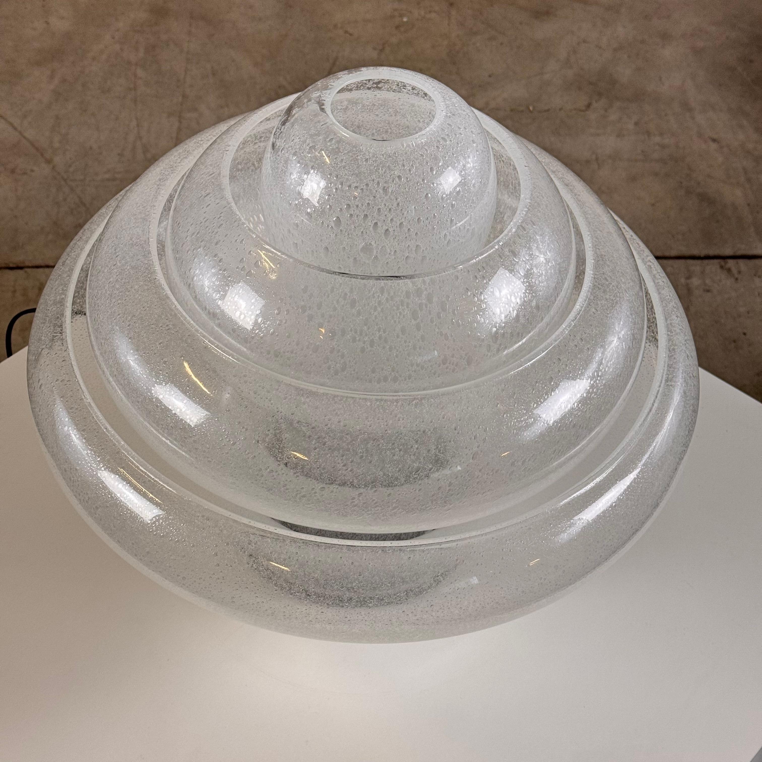 Carlo Nason for Mazzega, 'Lotus' Table Lamp, Pulegoso Glass, 1960s Design For Sale 2