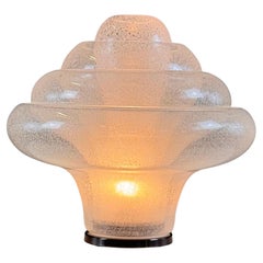 Carlo Nason for Mazzega, 'Lotus' Table Lamp, Pulegoso Glass, 1960s Design