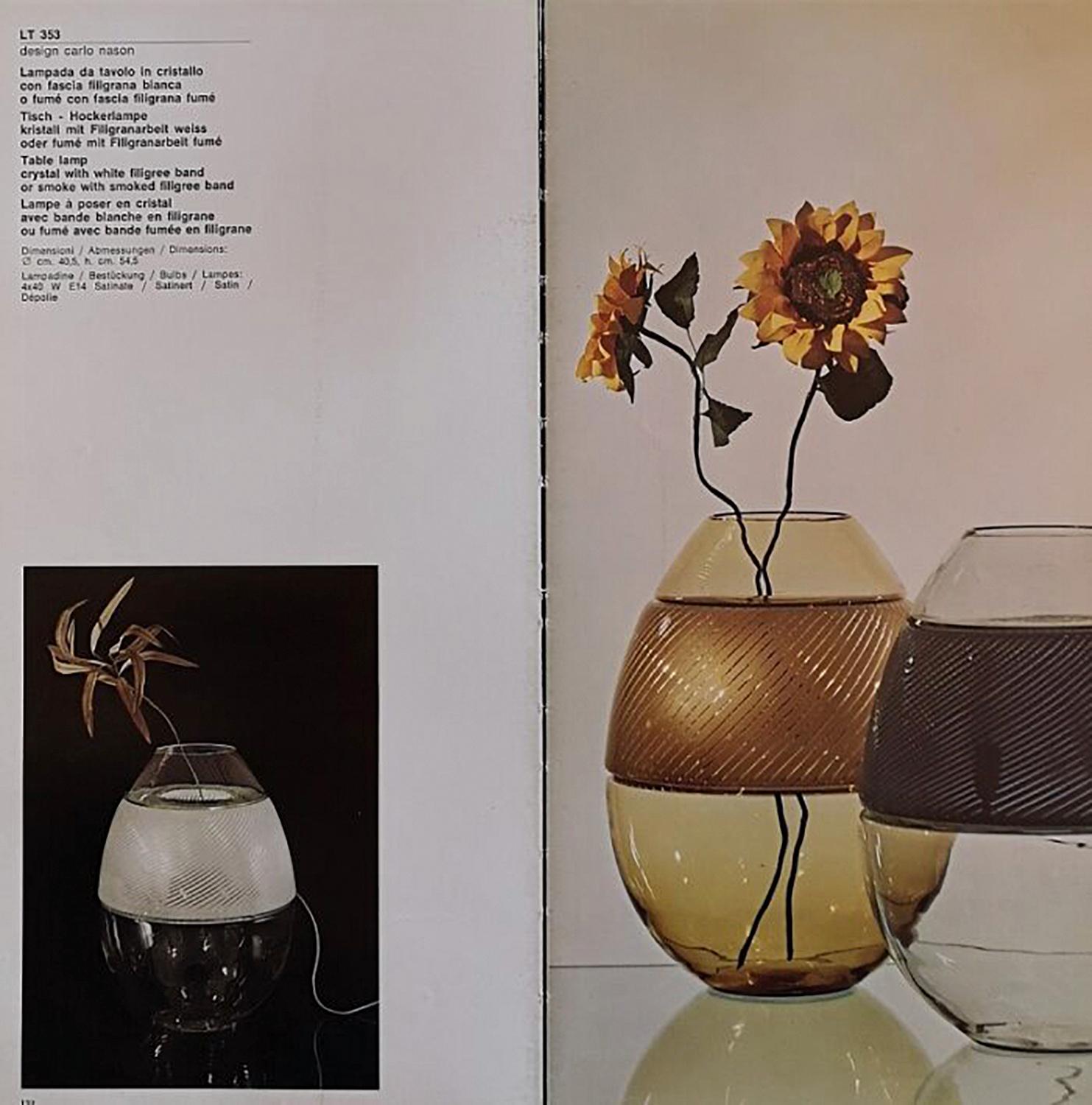 Carlo Nason for Mazzega LT353 Table Lamp, Italy 1970s For Sale 1
