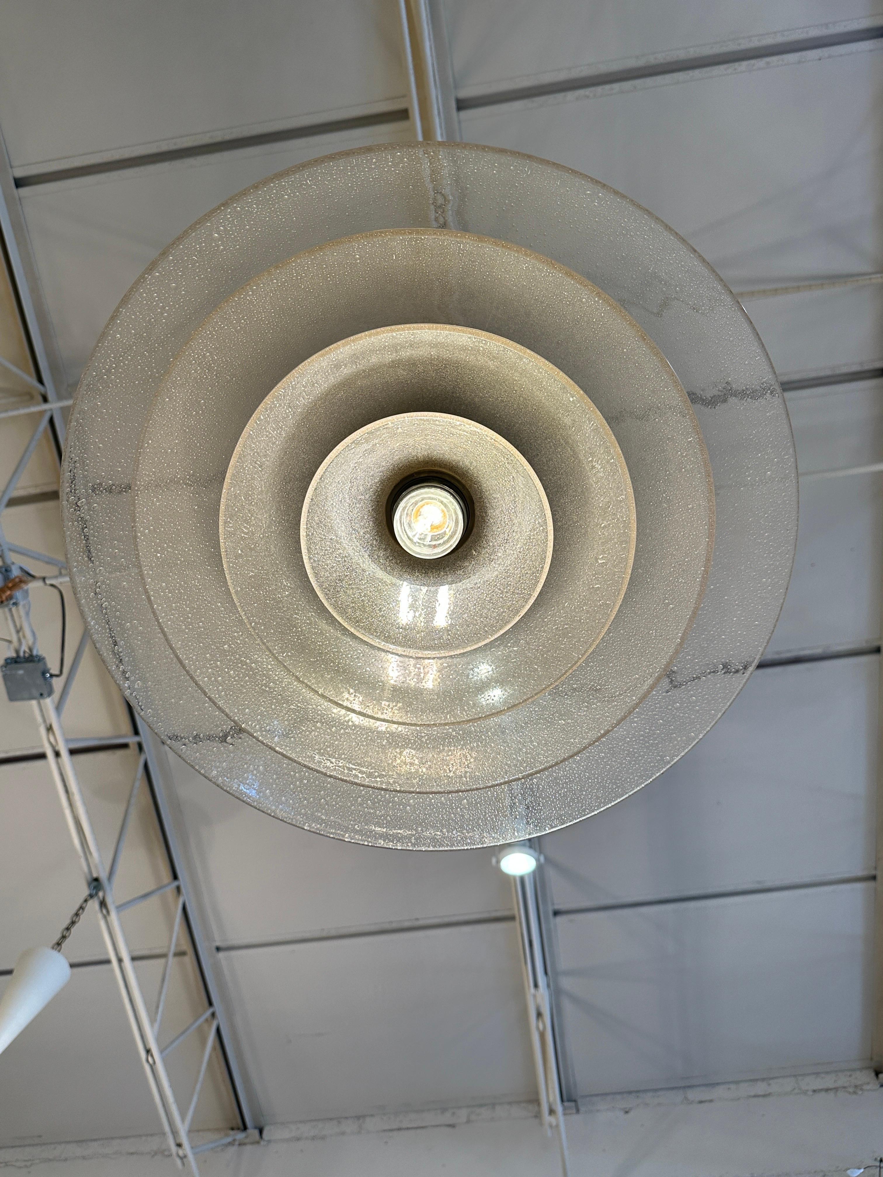 Mid-Century Modern Carlo Nason for Mazzega Multi-Layered Conical Murano Light Fixture For Sale
