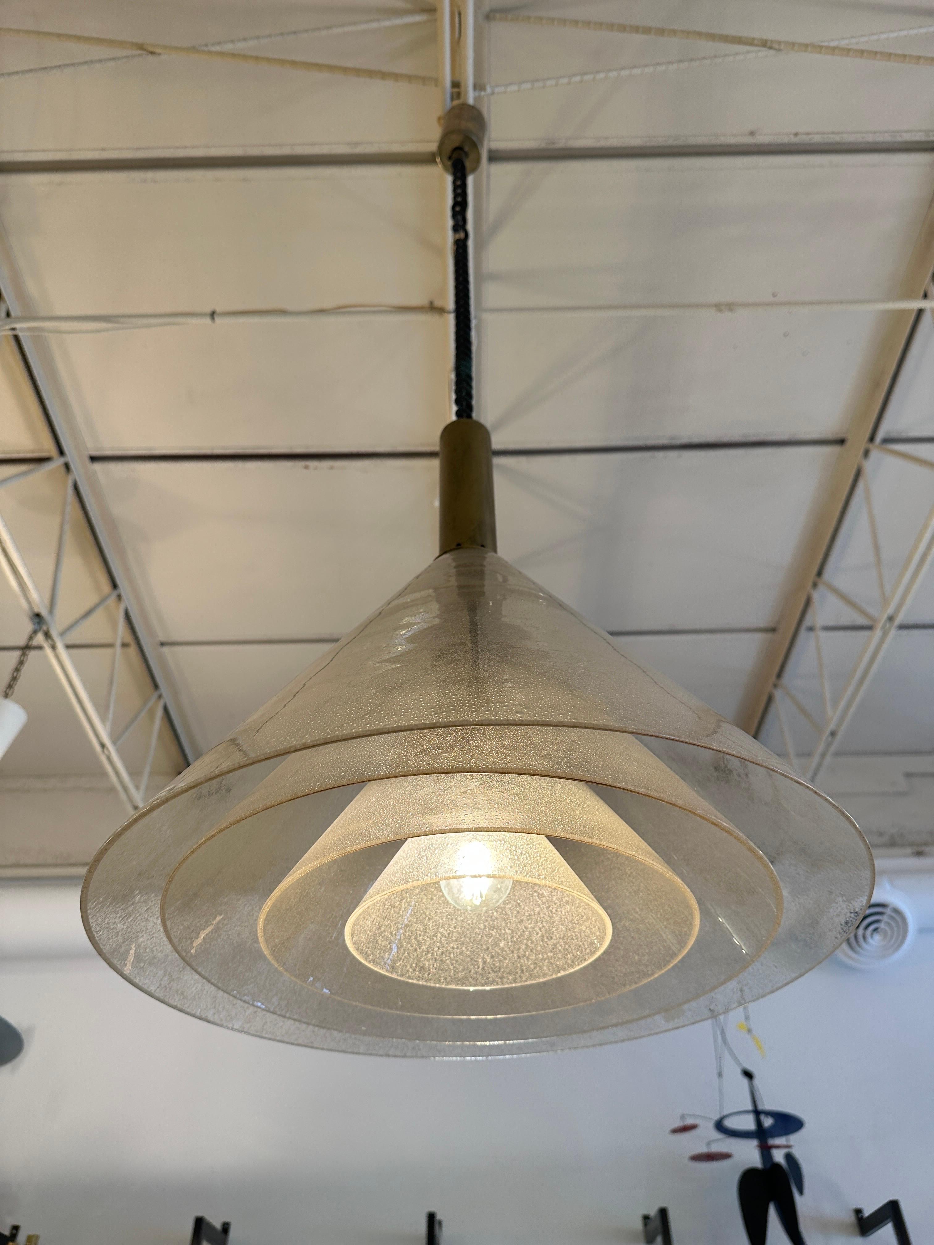Carlo Nason for Mazzega Multi-Layered Conical Murano Light Fixture For Sale 1