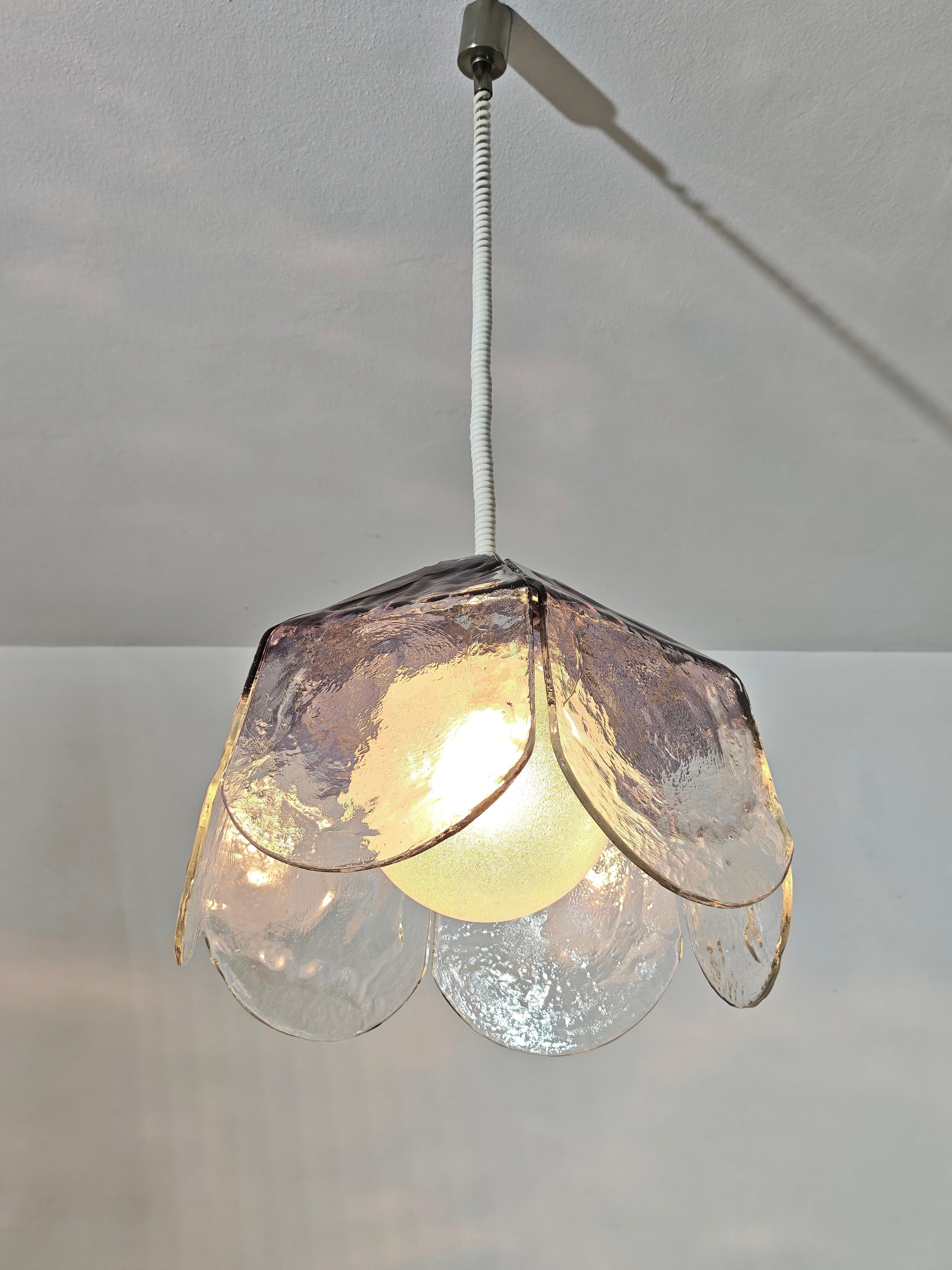 Carlo Nason per Mazzega Murano Lampada a sospensione in vetro Italia 1960/70s Mid-Century in vendita 5