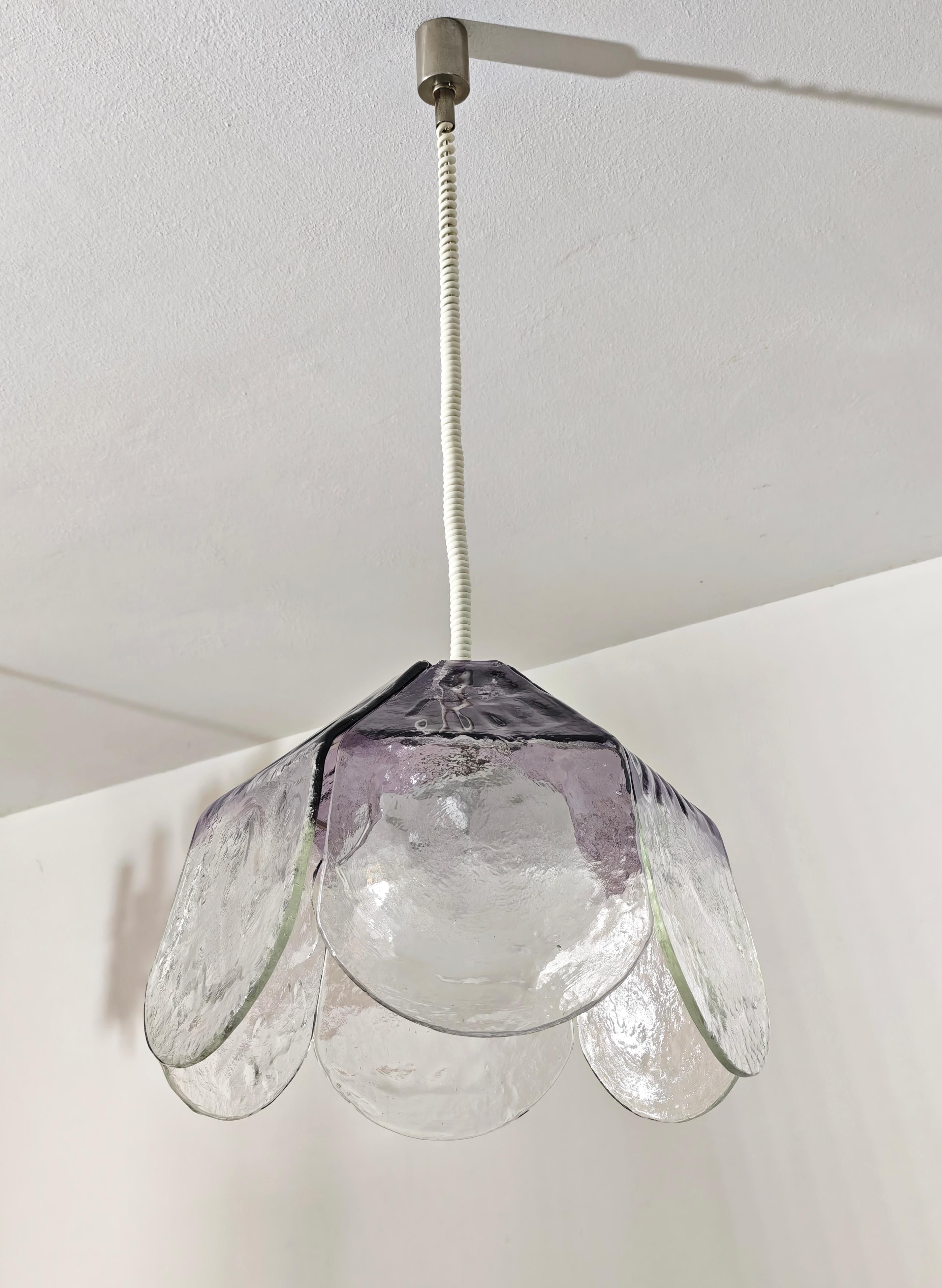 Carlo Nason per Mazzega Murano Lampada a sospensione in vetro Italia 1960/70s Mid-Century in vendita 7