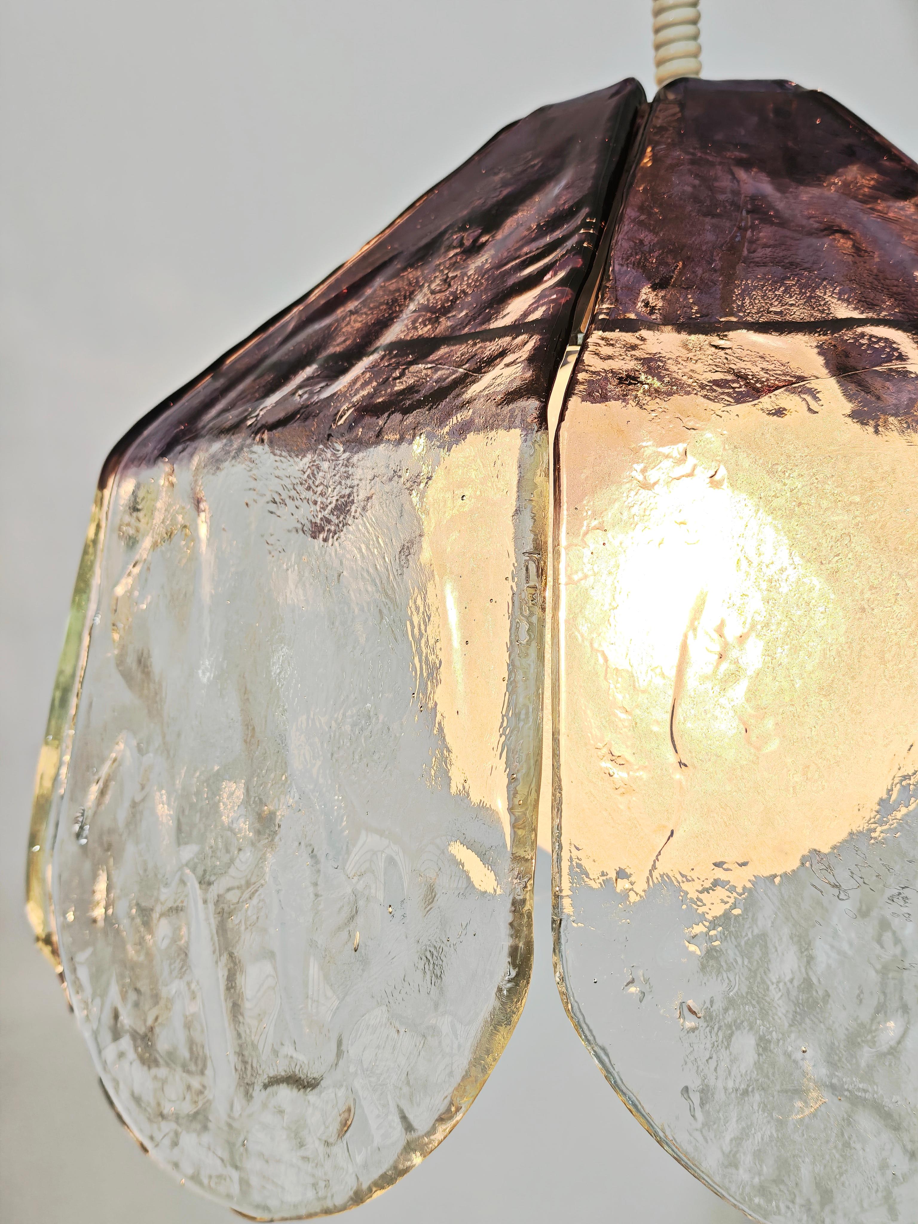 Carlo Nason per Mazzega Murano Lampada a sospensione in vetro Italia 1960/70s Mid-Century in vendita 8