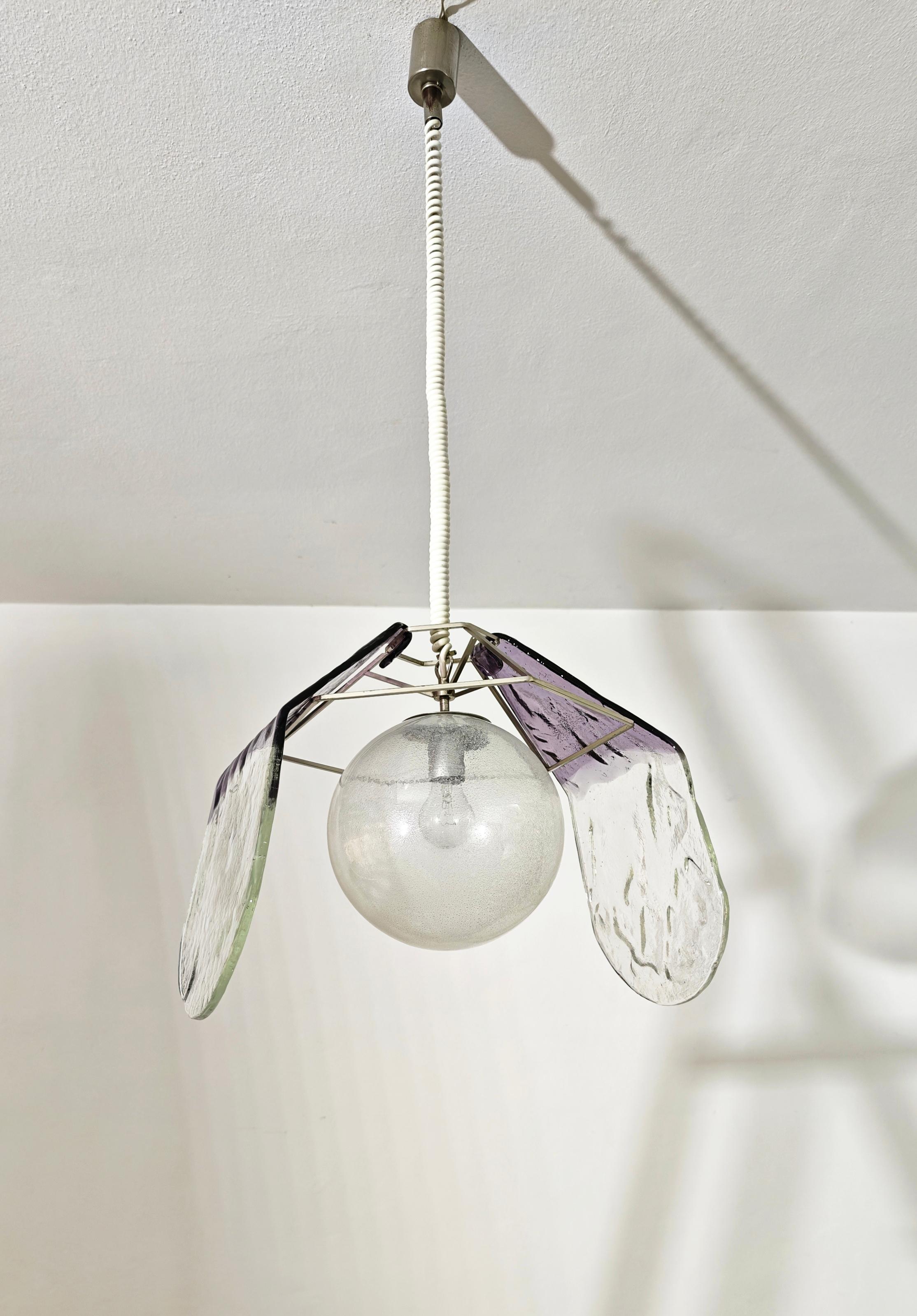 Carlo Nason per Mazzega Murano Lampada a sospensione in vetro Italia 1960/70s Mid-Century in vendita 9