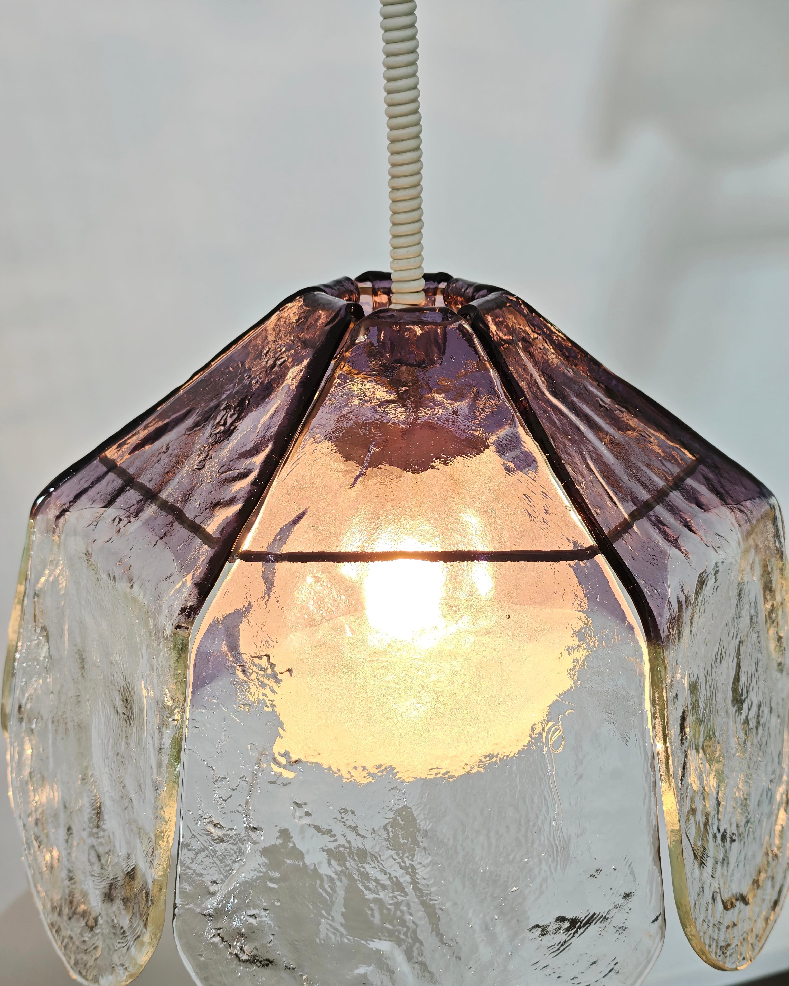 Carlo Nason per Mazzega Murano Lampada a sospensione in vetro Italia 1960/70s Mid-Century in vendita 13