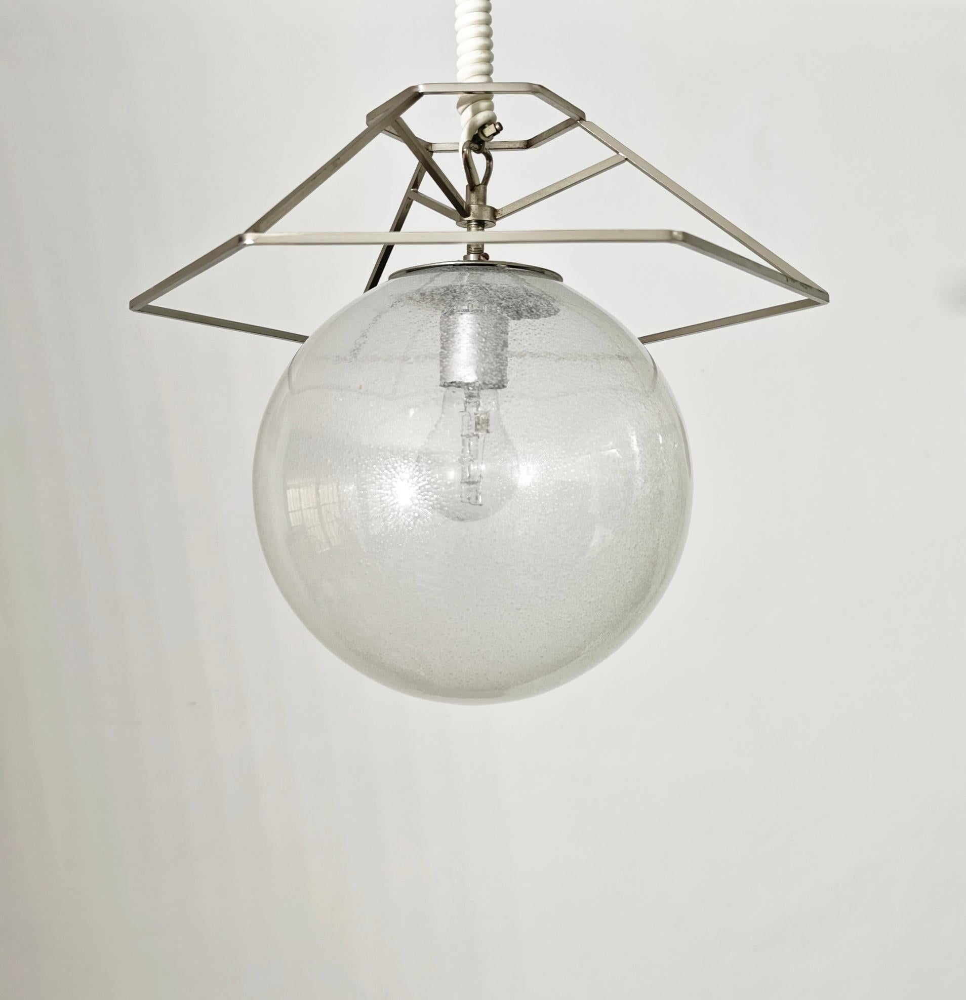 Italiano Carlo Nason per Mazzega Murano Lampada a sospensione in vetro Italia 1960/70s Mid-Century in vendita