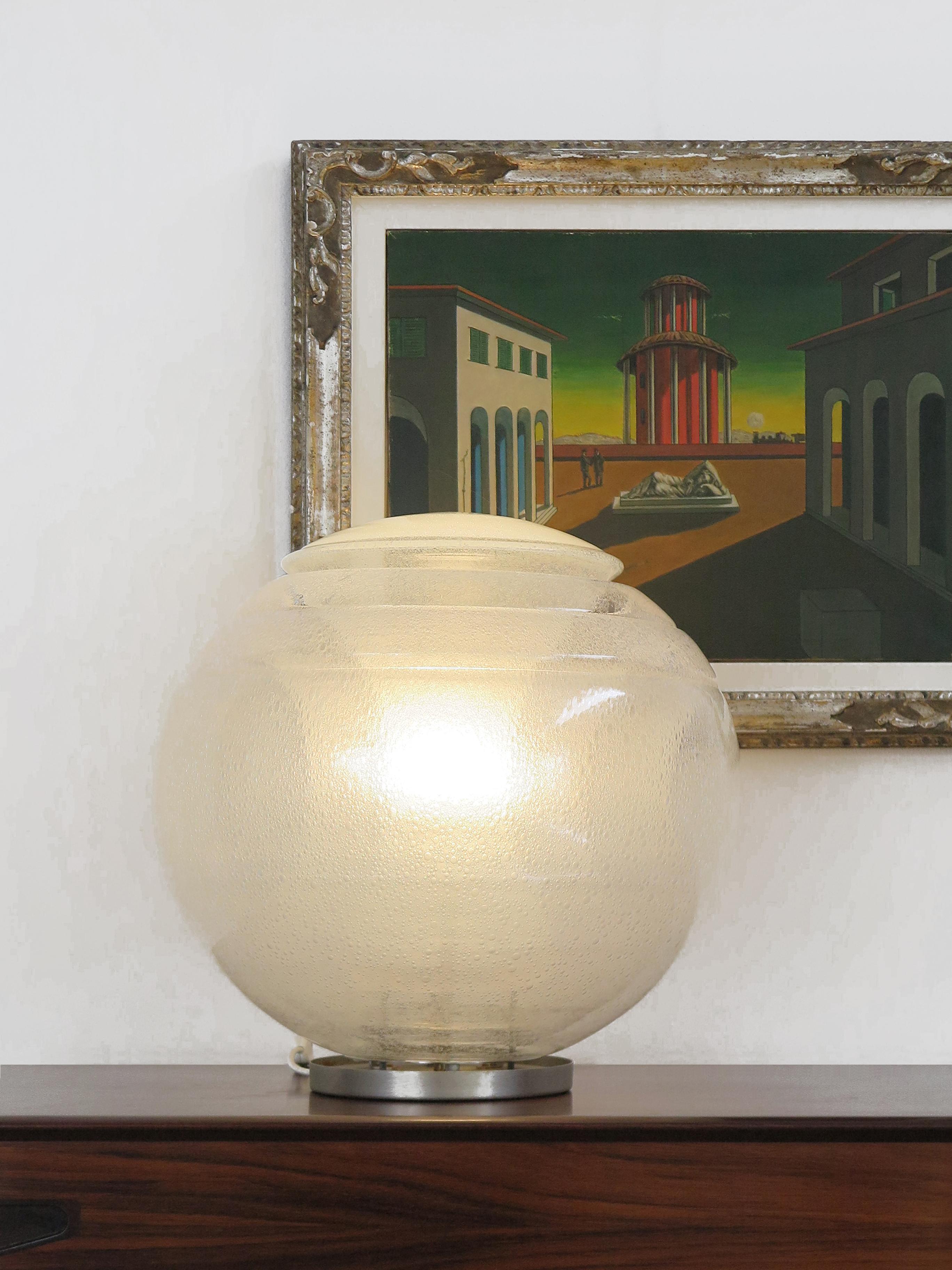 Italian Carlo Nason for Mazzega Murano Glass Table Lamp LT328 Model 1970s For Sale