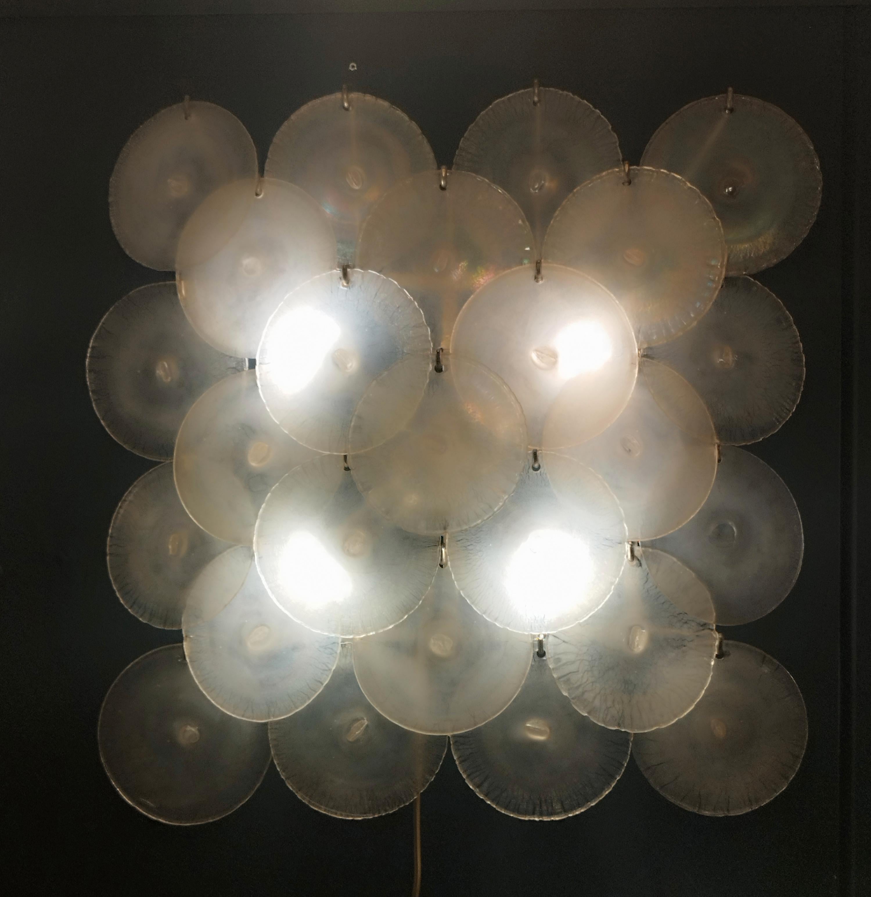 Italian Carlo Nason for Mazzega Murano Glass Wall Lamp, Italy 1960s For Sale