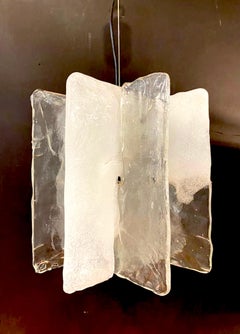 Carlo Nason for Mazzega of Italy Glass Panel Chandelier