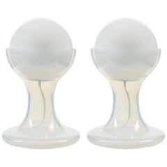 Carlo Nason for Mazzega Pair of Handblown Glass Table Lamps