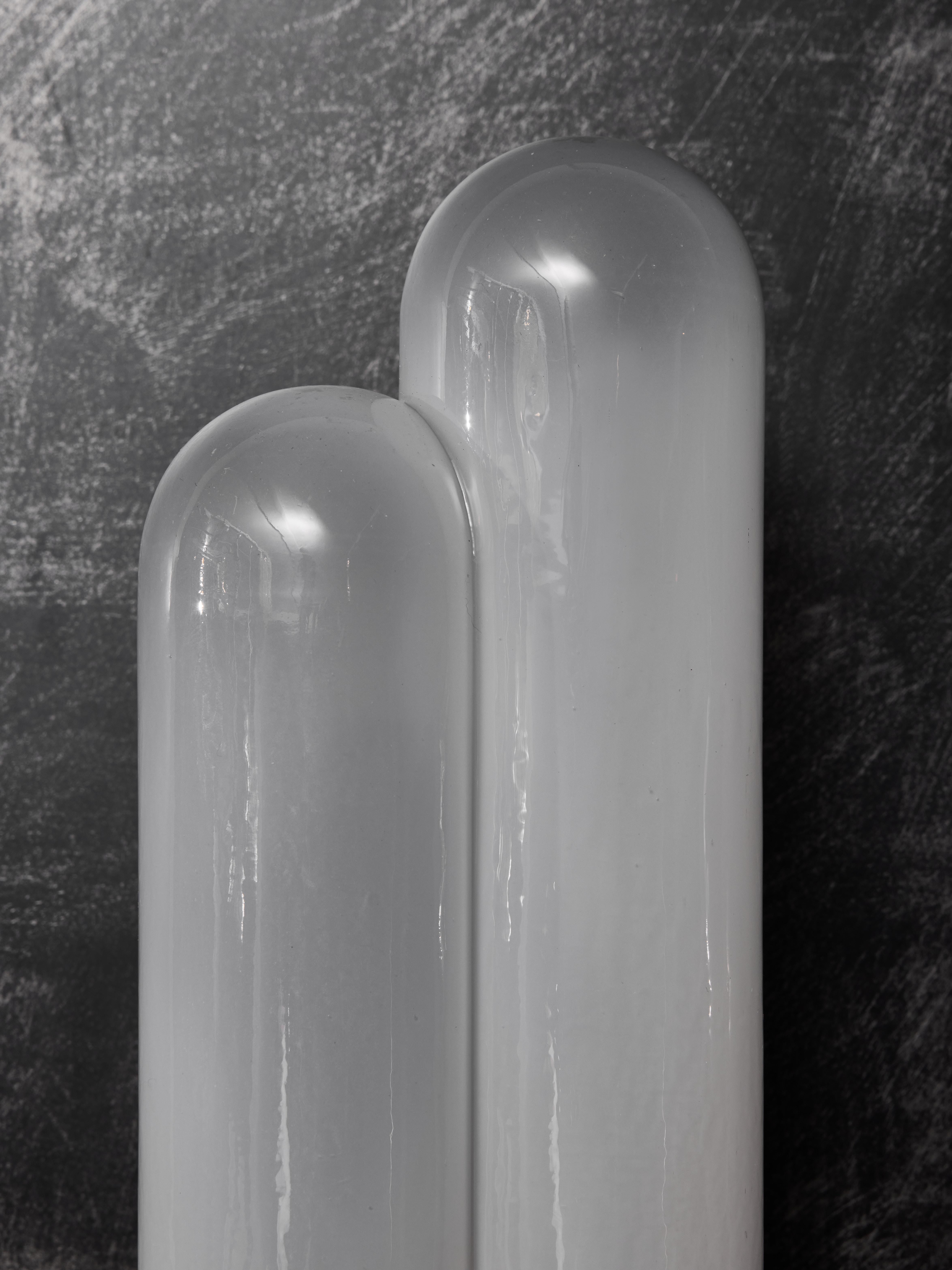 Italian Carlo Nason for Mazzega Pair of Torpedo Wall Sconces