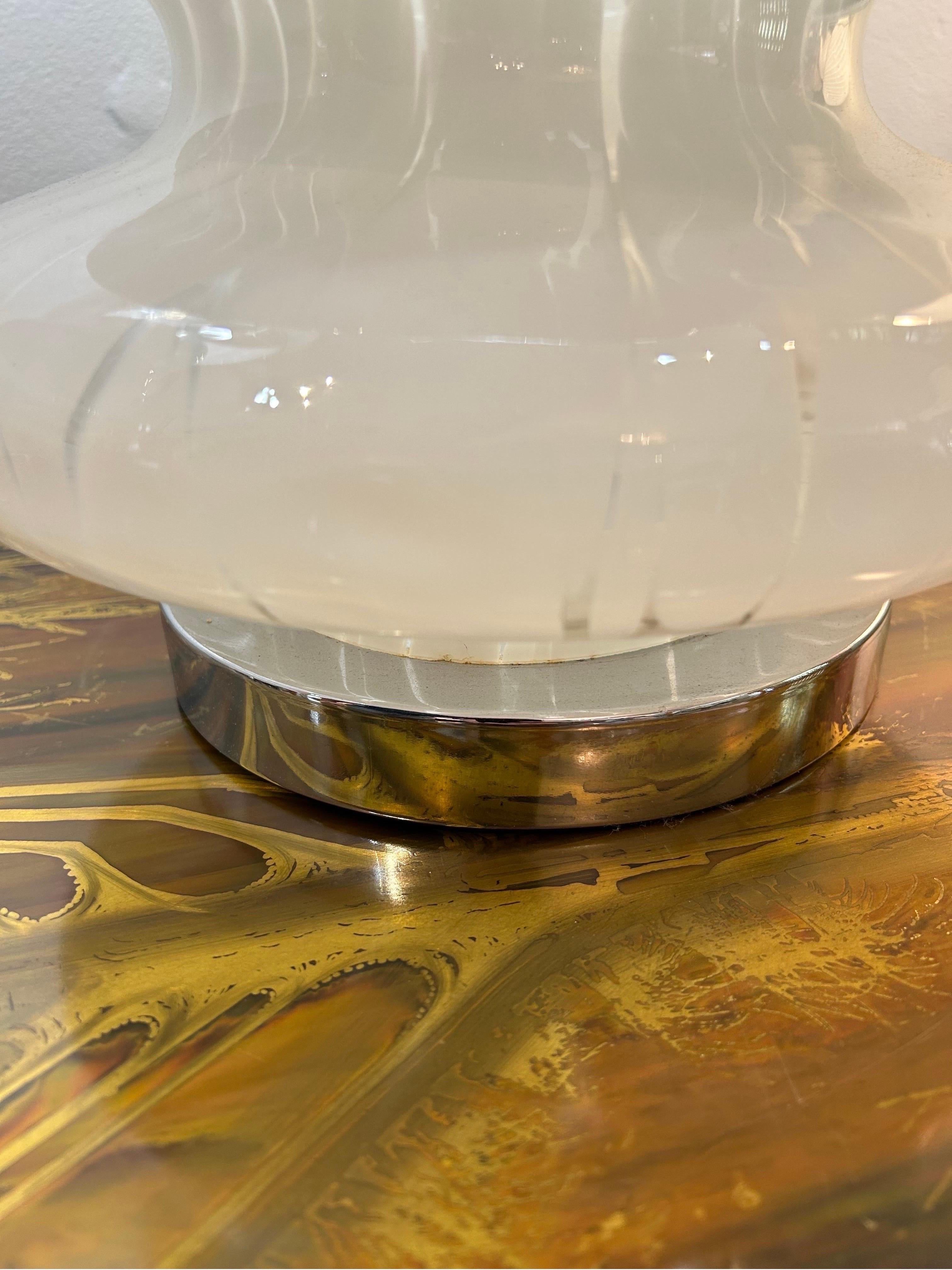 20ième siècle Carlo Nason pour Mazzega  Paire de lampes blanches tachetées à quatre niveaux en vente