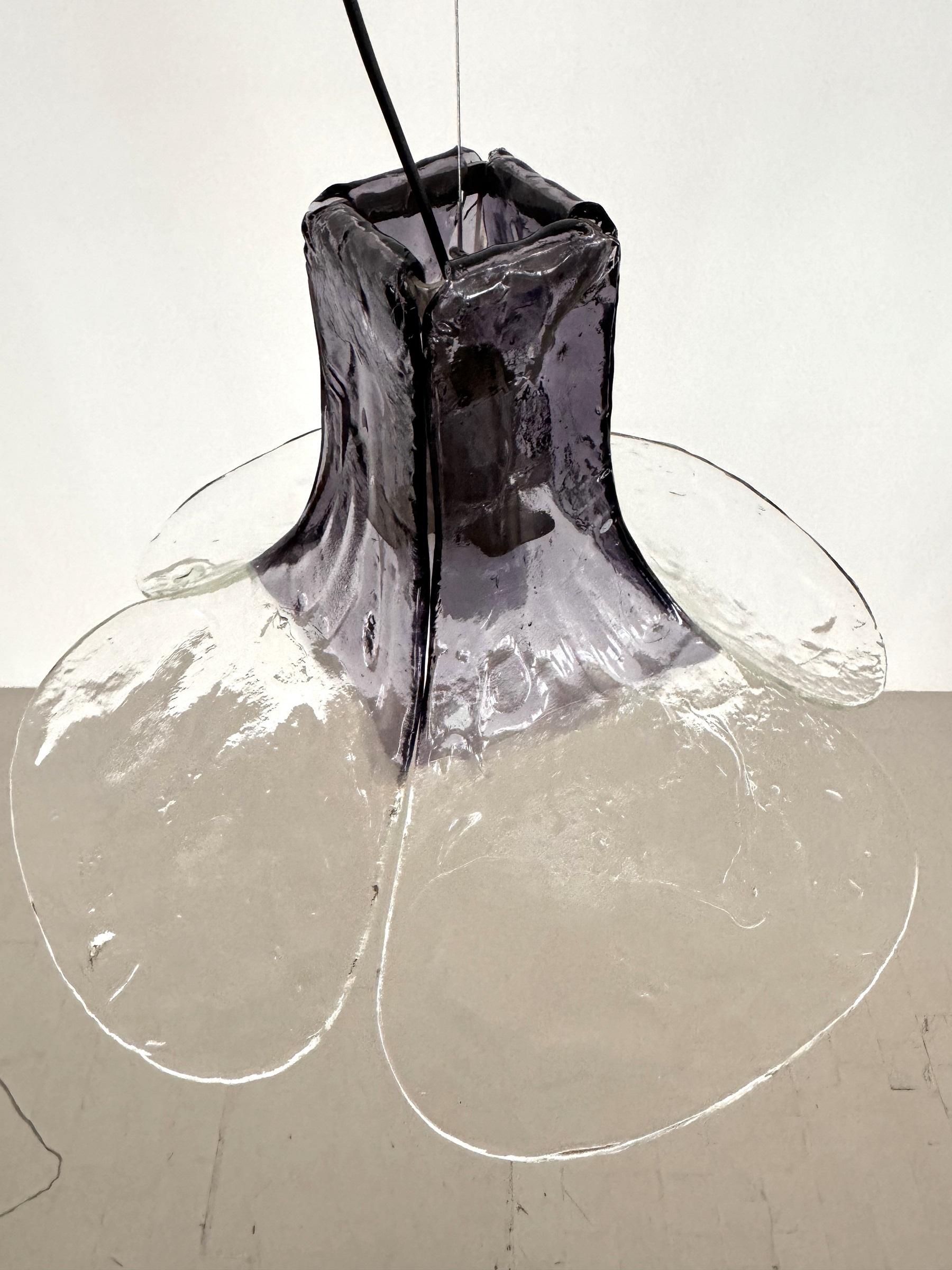 Lustre Petals de Carlo Nason pour Mazzega en cristal de Murano violet, années 1960 en vente 2