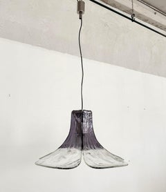 Carlo Nason for Mazzega Petals Chandelier in Crystal Purple Murano Glass, 1960s