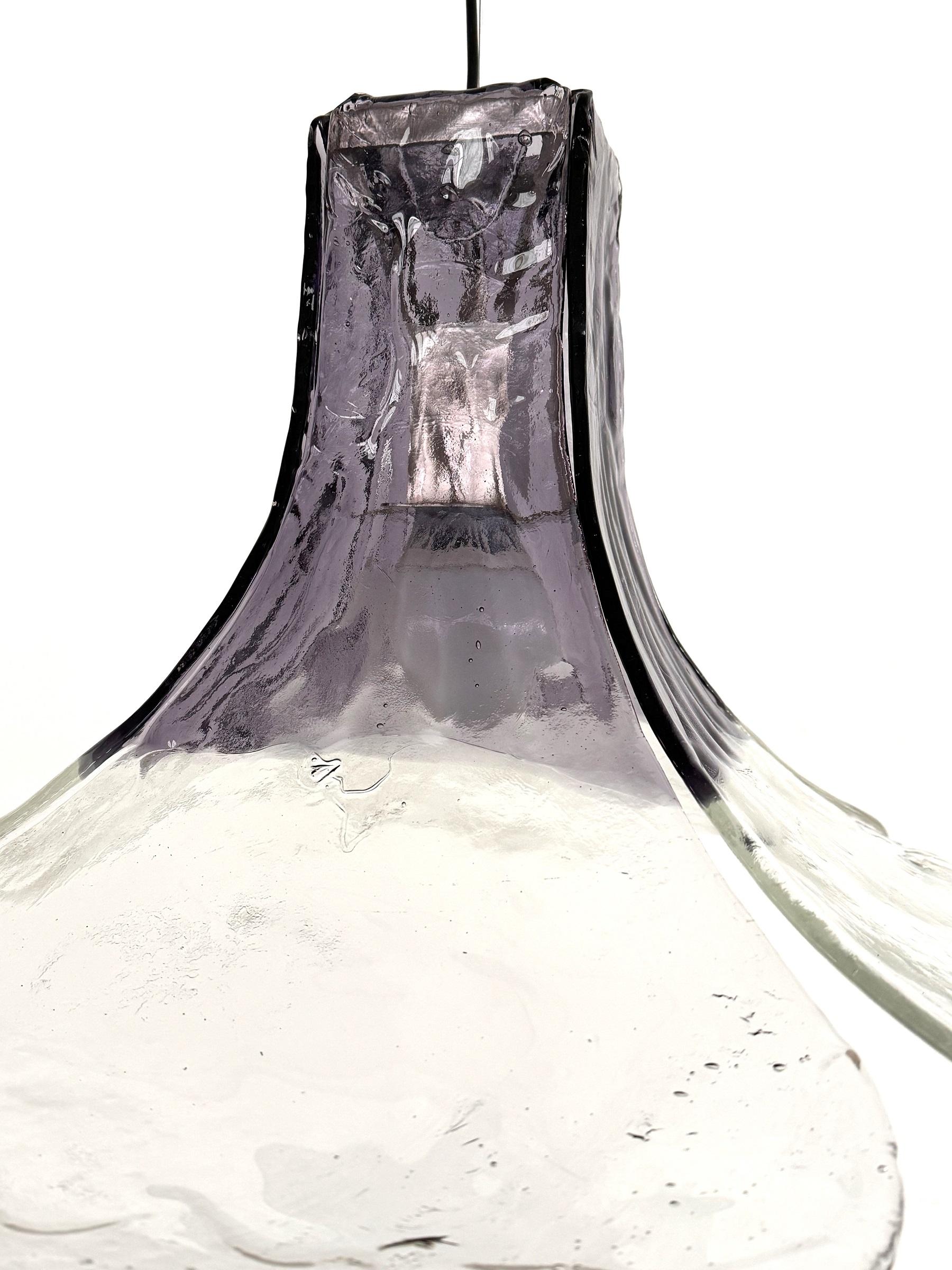 Milieu du XXe siècle Lustre Petals de Carlo Nason pour Mazzega en cristal de Murano violet, années 1960 en vente