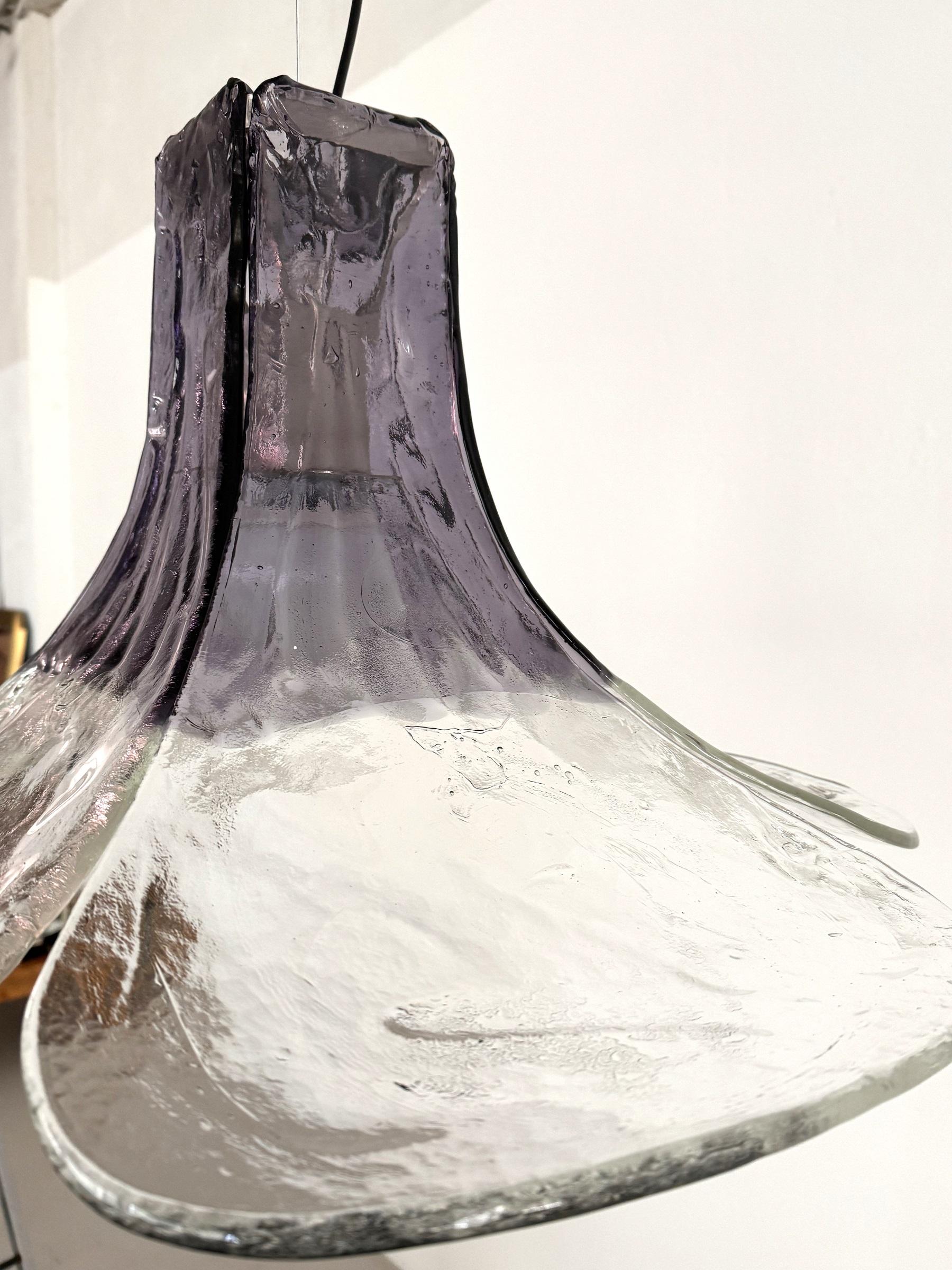 Lustre Petals de Carlo Nason pour Mazzega en cristal de Murano violet, années 1960 en vente 1