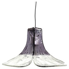 Carlo Nason for Mazzega Petals Chandelier in Crystal Purple Murano Glass, 1960s