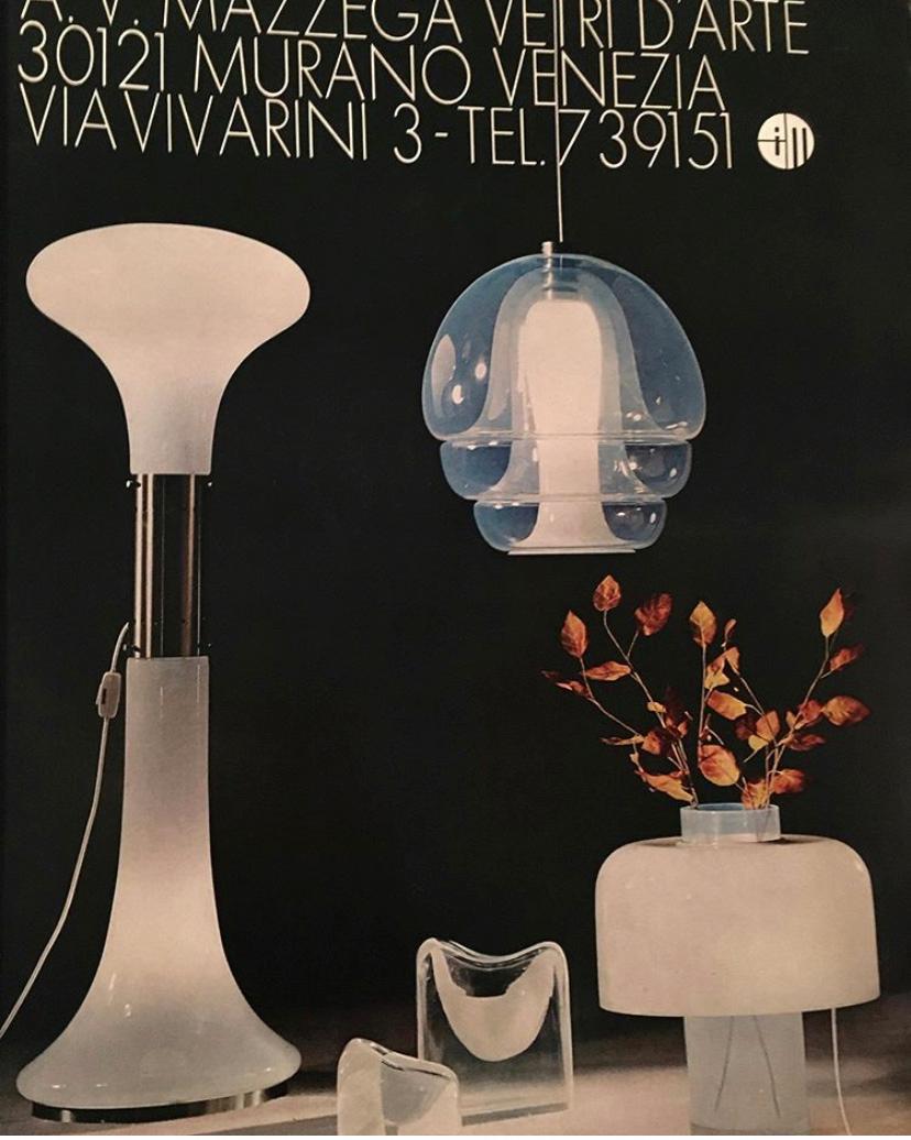 Glass Carlo Nason for Mazzega Table Vase Lamp Mod. LT226, Italy For Sale